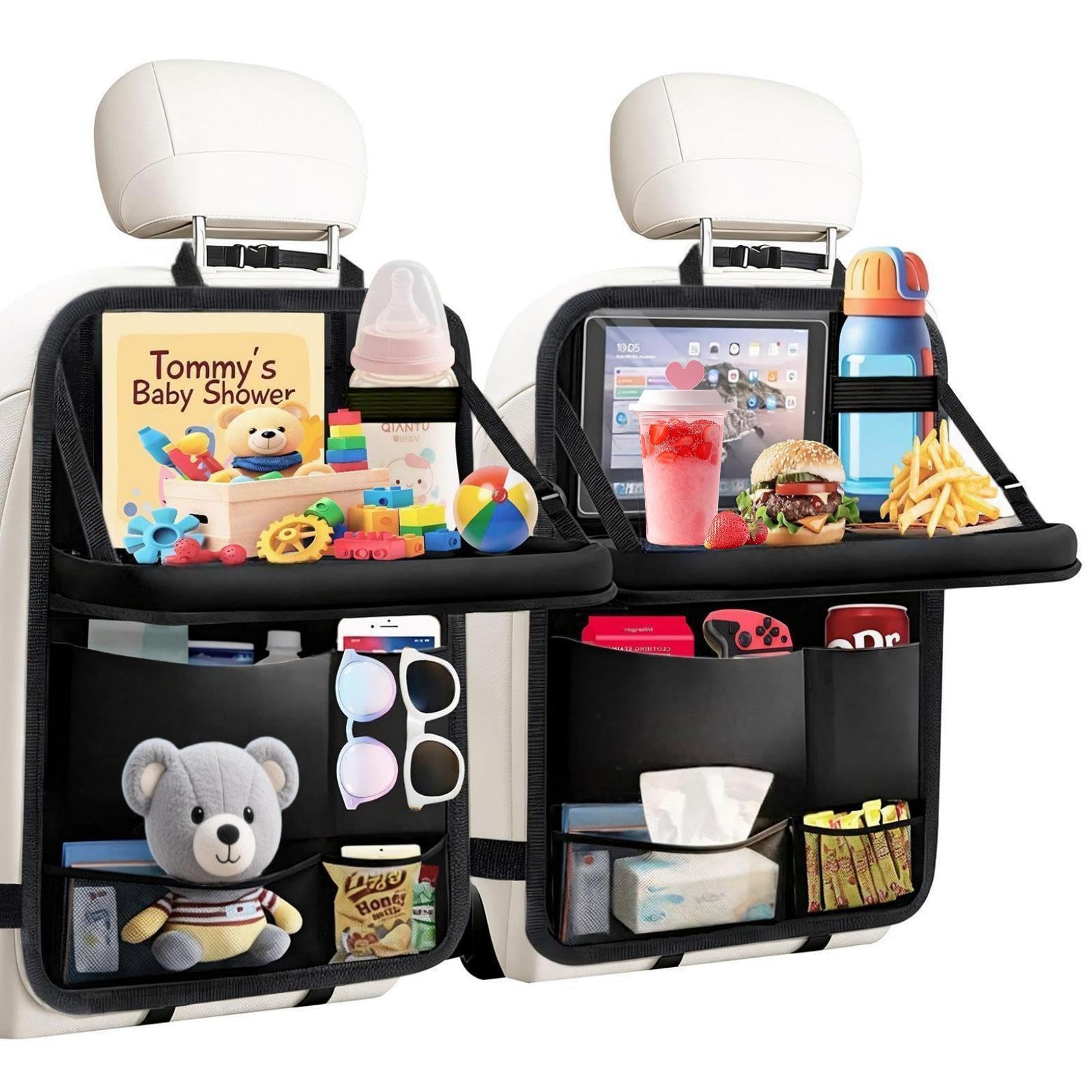 TCJJ Backseat Organizer & Kick Mat Seat Protector