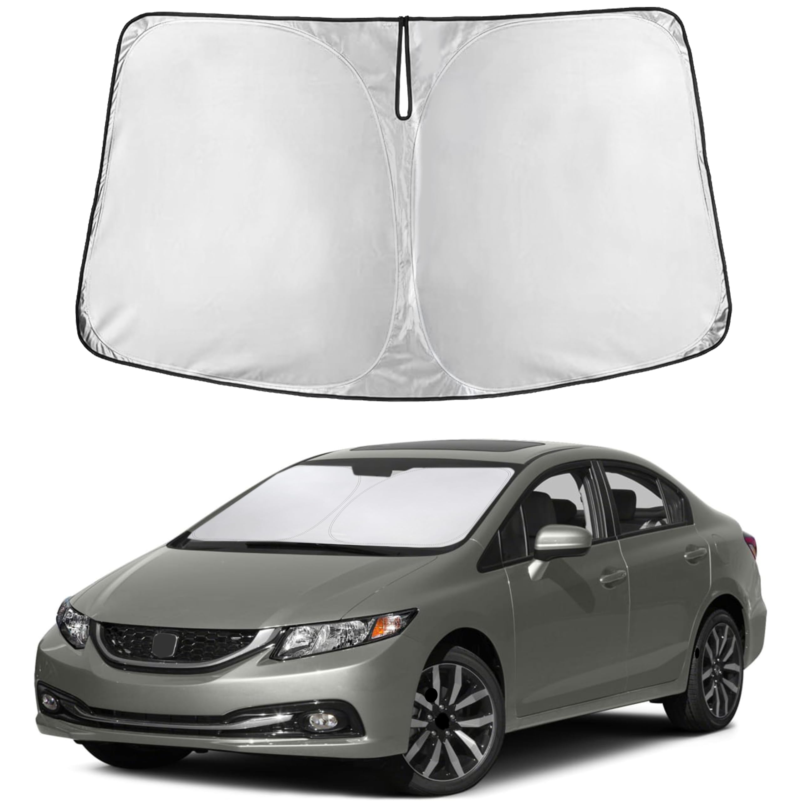 EcoNour RV Windshield Sunshade | Reflective RV Windshield Cover for UV Rays & Heat Protection, Keeps Your RV Motorhome Cool | Shades for RV Fits RVs, Trucks, Motorhomes, Buses | XXXXX-Large 102"x51"