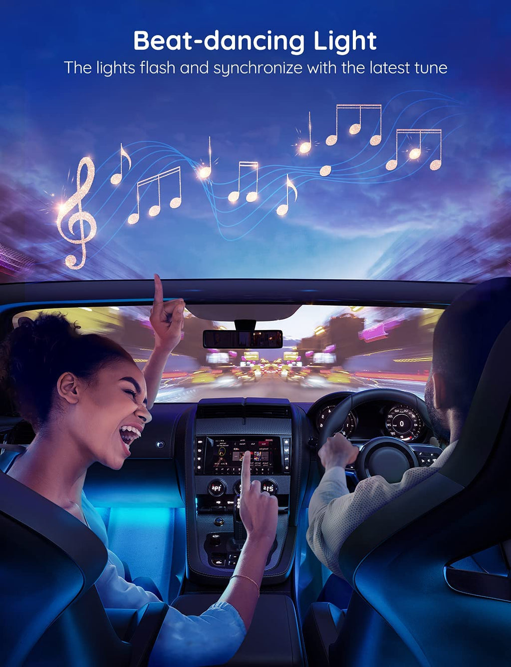 Govee App-Controlled RGB LED Car Interior Lights