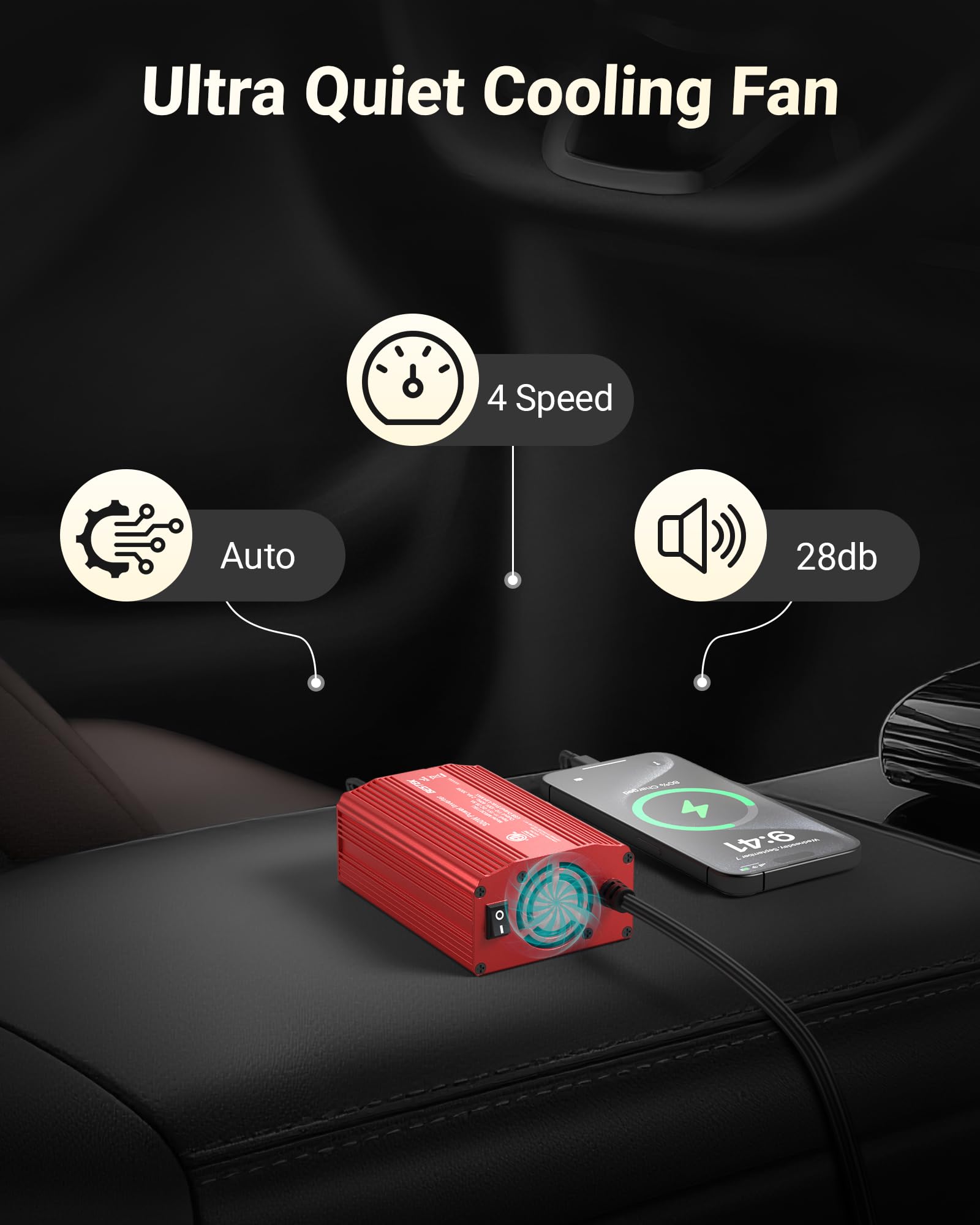 BESTEK 300W 12V-to-110V Car Inverter with Dual USB
