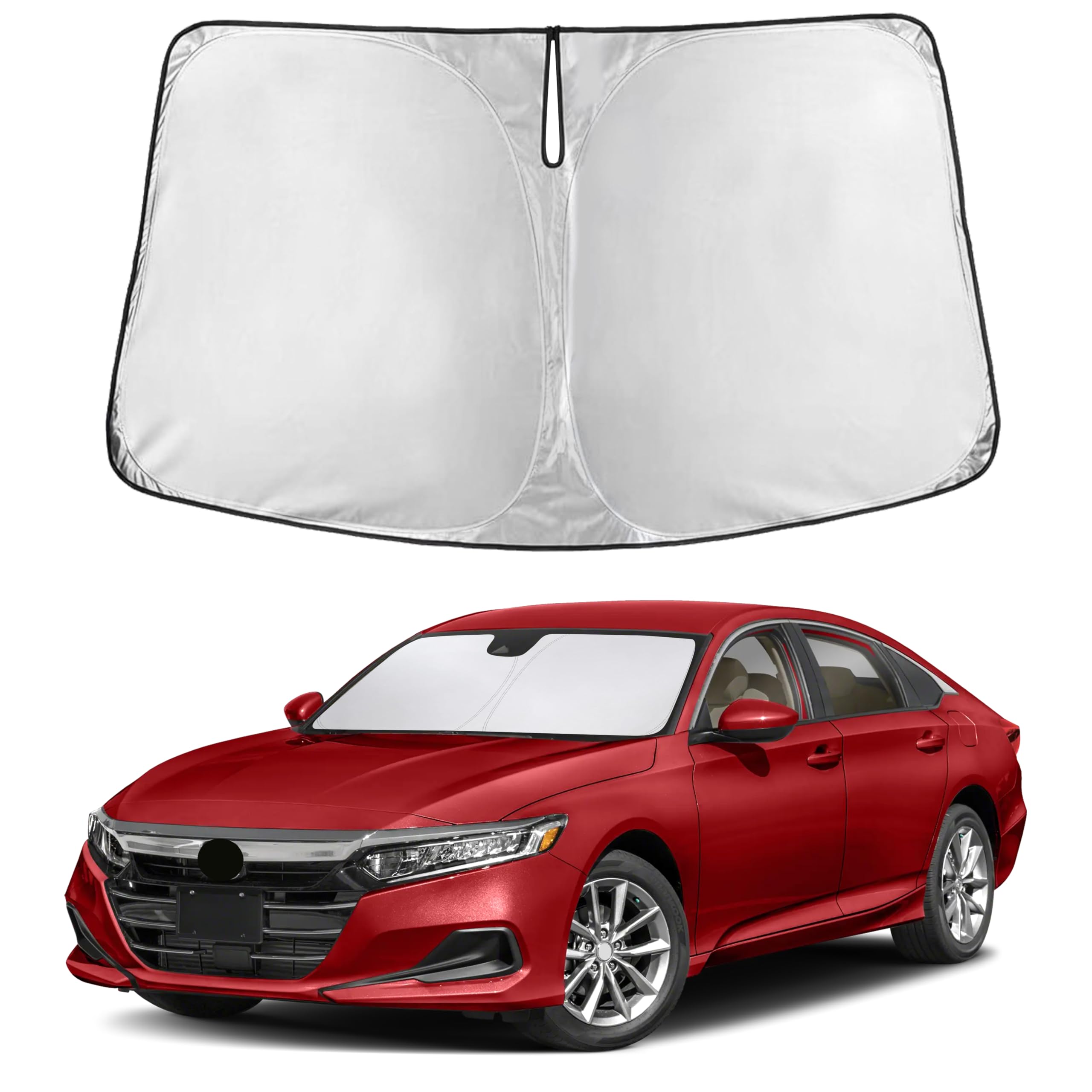 EcoNour RV Windshield Sunshade | Reflective RV Windshield Cover for UV Rays & Heat Protection, Keeps Your RV Motorhome Cool | Shades for RV Fits RVs, Trucks, Motorhomes, Buses | XXXXX-Large 102"x51"