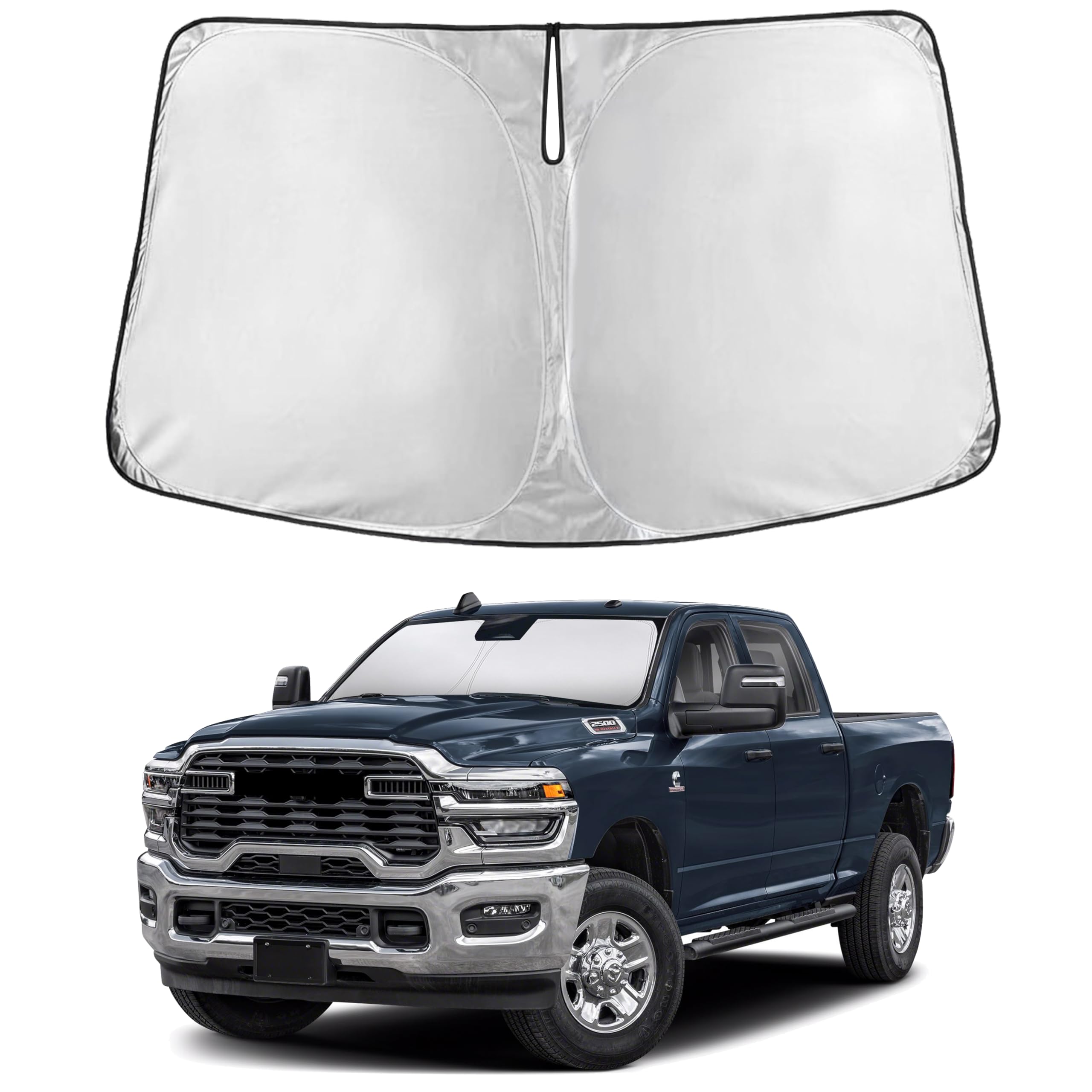 EcoNour RV Windshield Sunshade | Reflective RV Windshield Cover for UV Rays & Heat Protection, Keeps Your RV Motorhome Cool | Shades for RV Fits RVs, Trucks, Motorhomes, Buses | XXXXX-Large 102"x51"