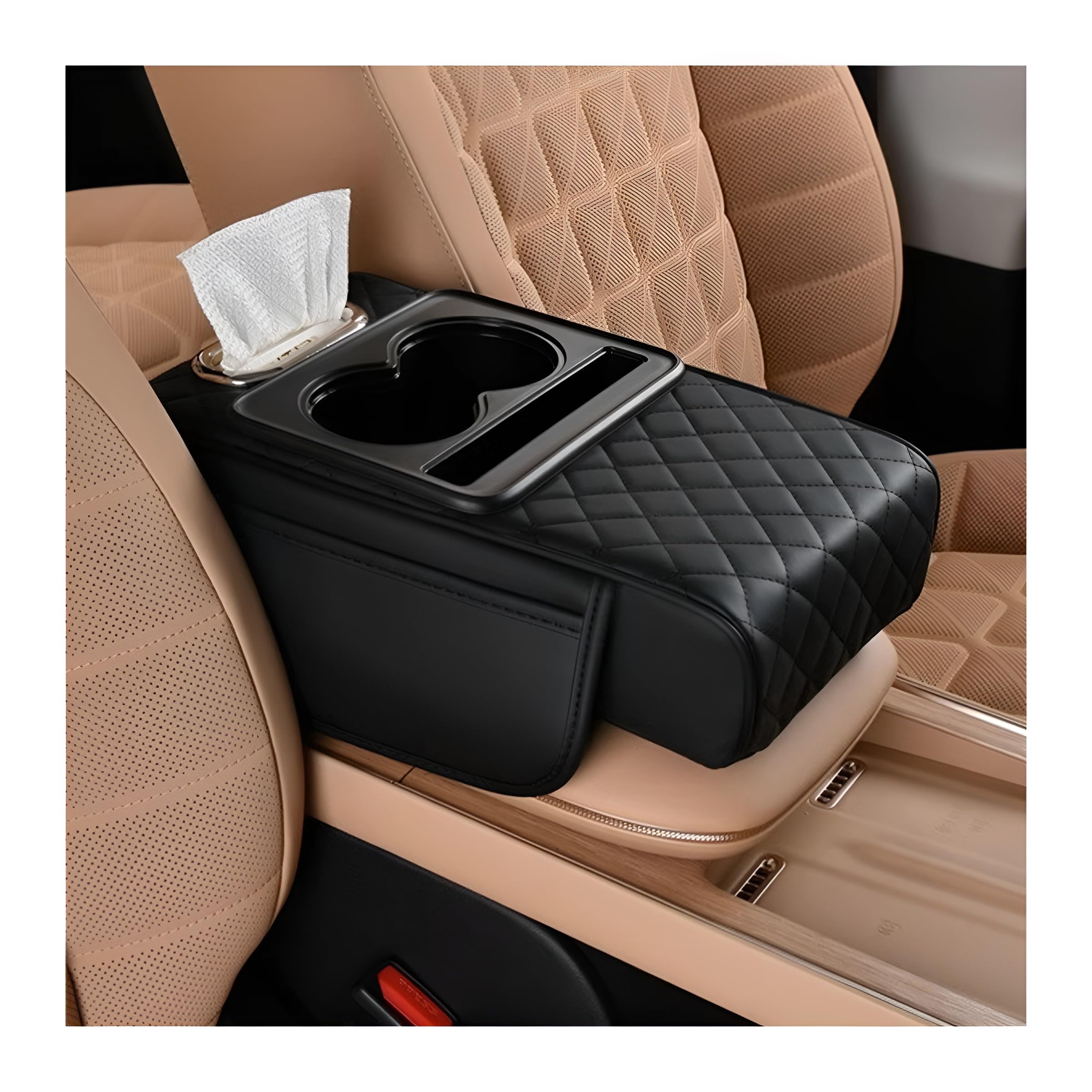 Zpana 4-in-1 Memory Foam Car Armrest Pillow & Organizer