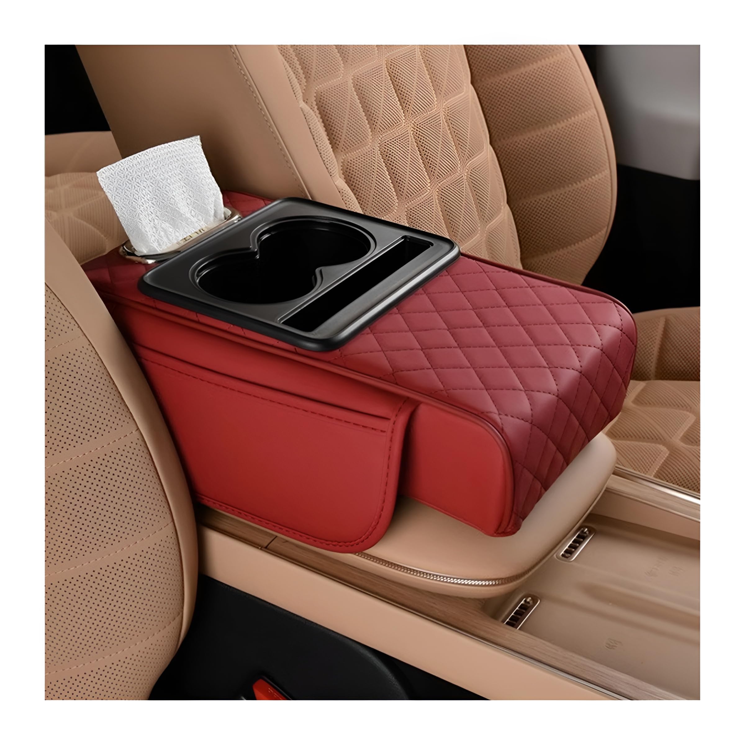 Zpana 4-in-1 Memory Foam Car Armrest Pillow & Organizer