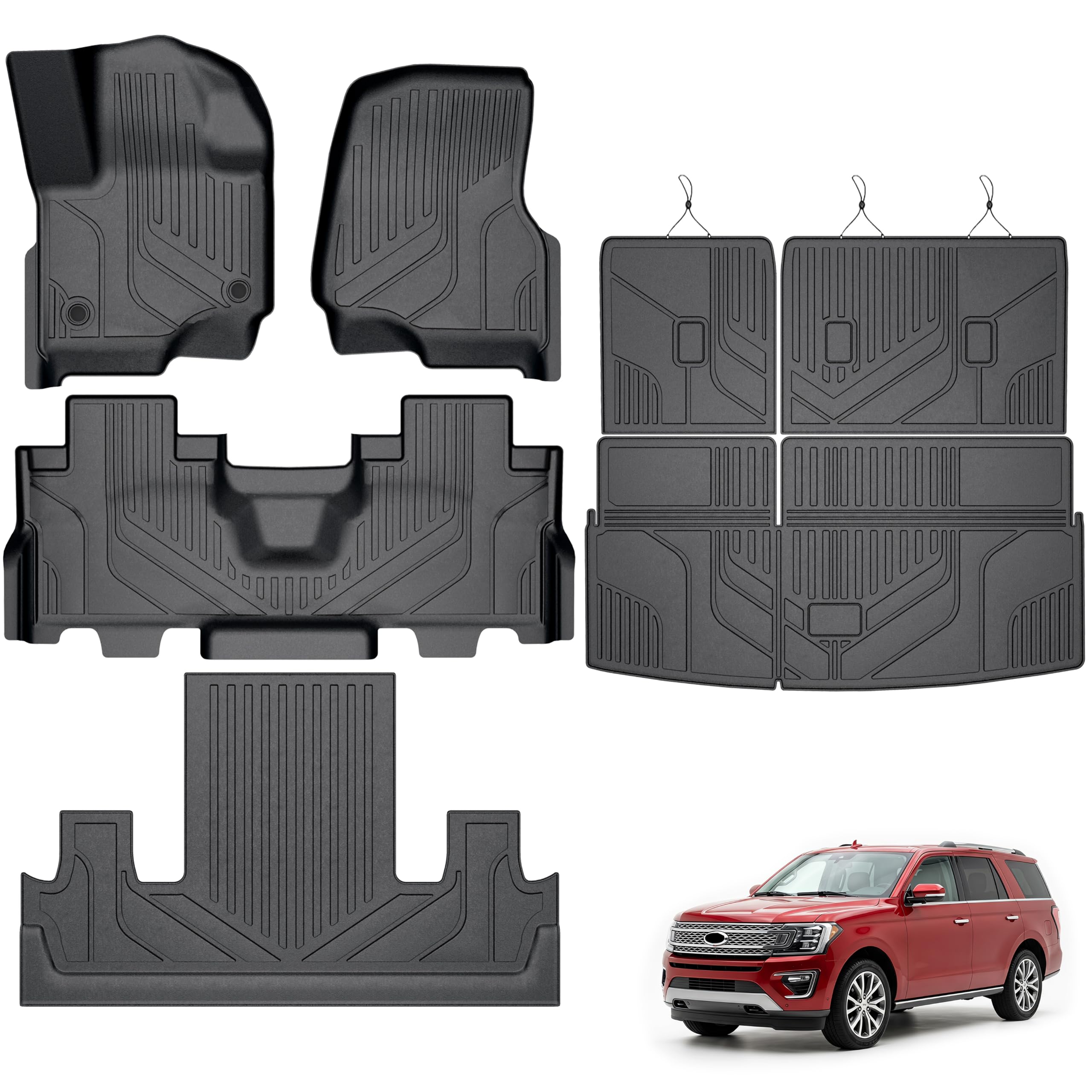 KARPAL 3-Row TPE Floor Mats & Cargo Liner Set for Ford