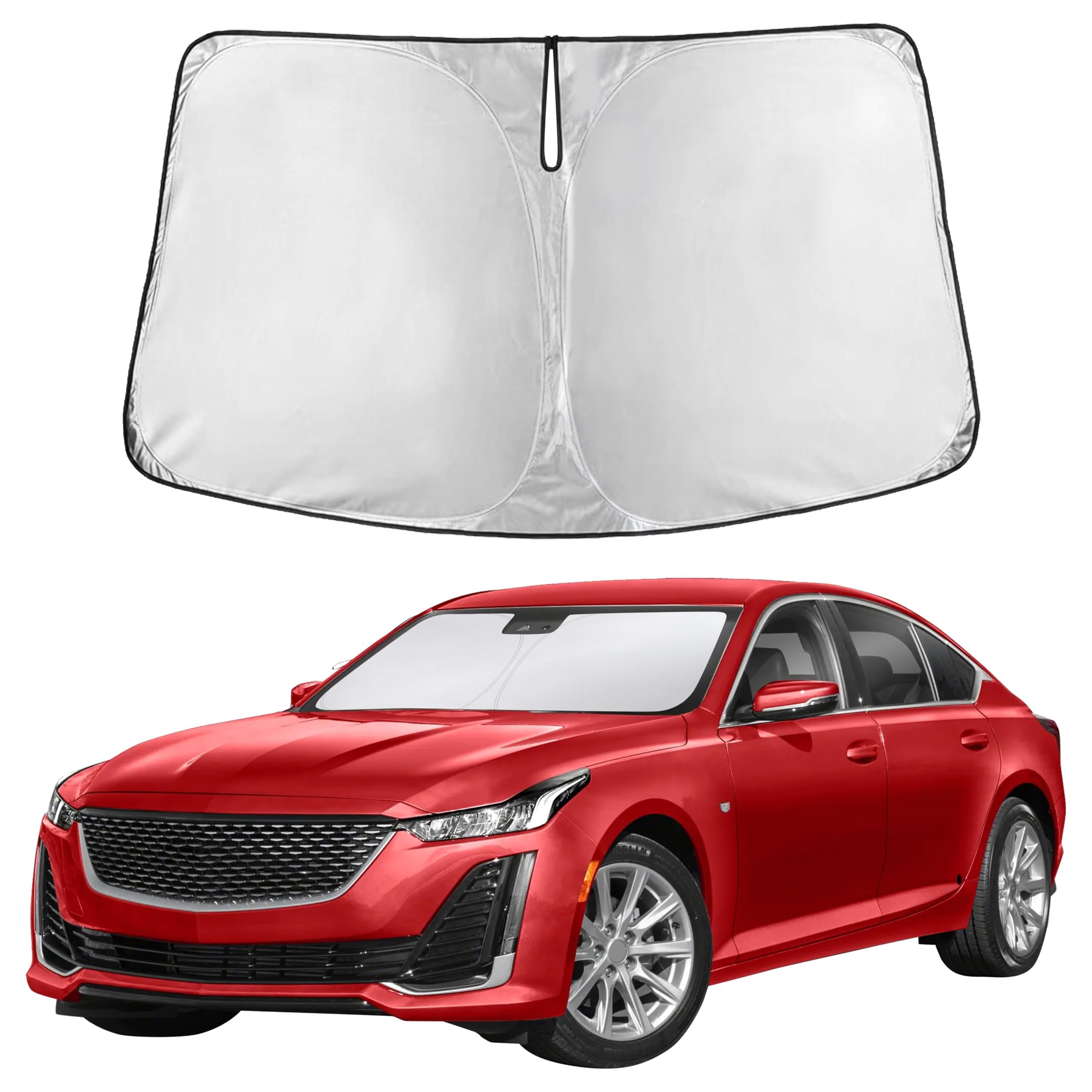 EcoNour RV Windshield Sunshade | Reflective RV Windshield Cover for UV Rays & Heat Protection, Keeps Your RV Motorhome Cool | Shades for RV Fits RVs, Trucks, Motorhomes, Buses | XXXXX-Large 102"x51"