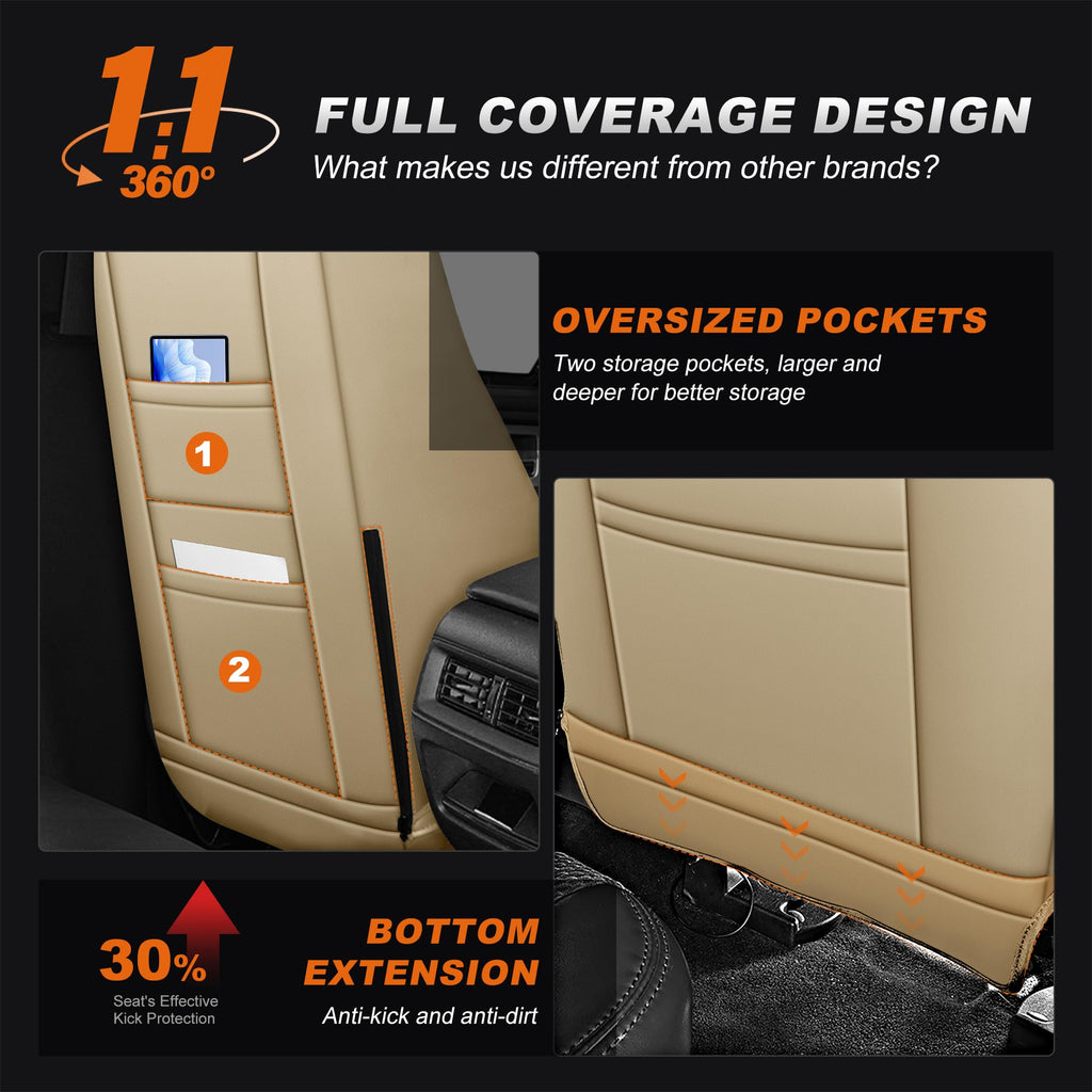 AOMSAZTO Custom Seat Covers for Honda CRV 2023 2024 Faux Leather Car Seat Cover Full Set Faux Leather Waterproof (5 Seats,Black)
