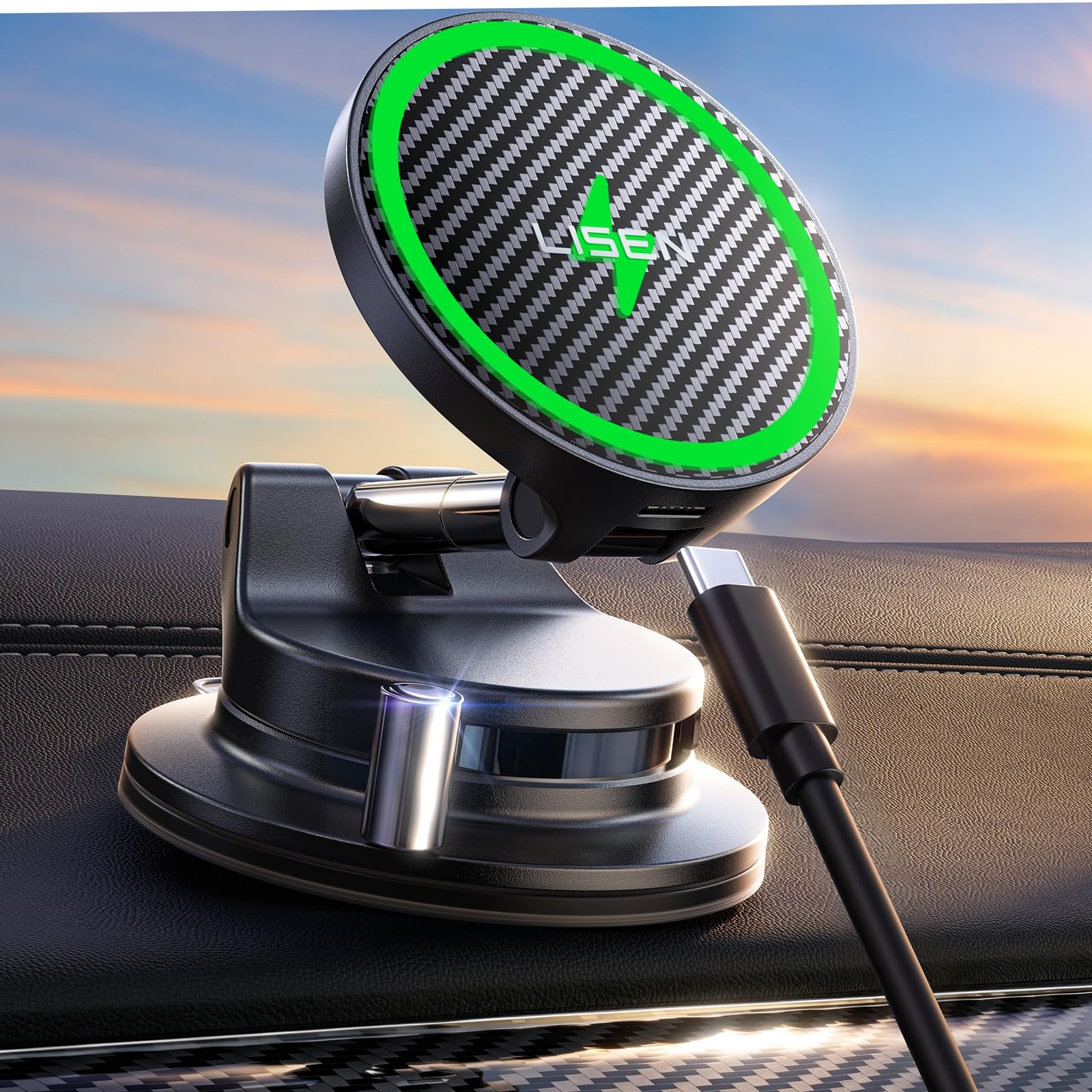 LISEN 15W MagSafe Wireless Car Mount Charger