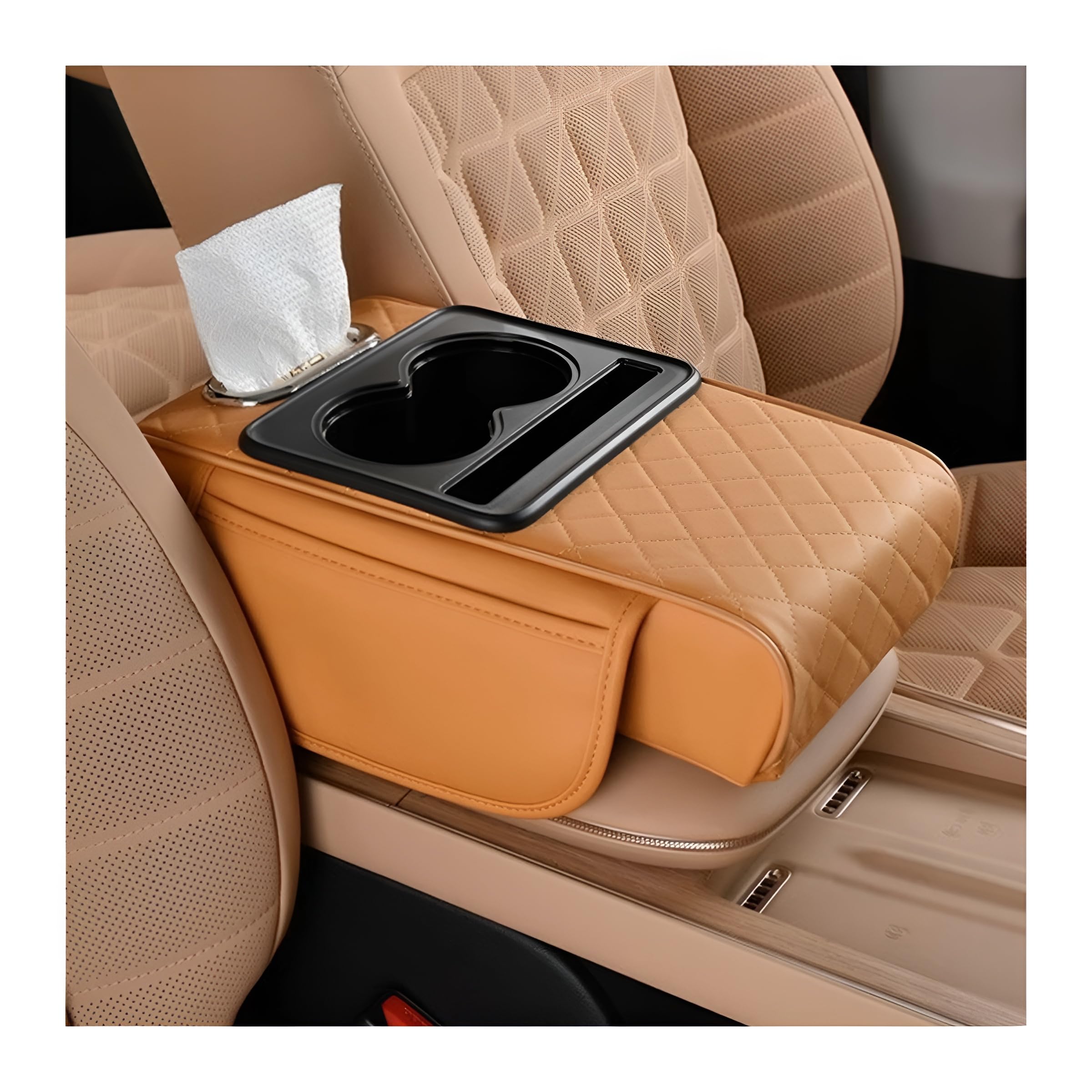 Zpana 4-in-1 Memory Foam Car Armrest Pillow & Organizer