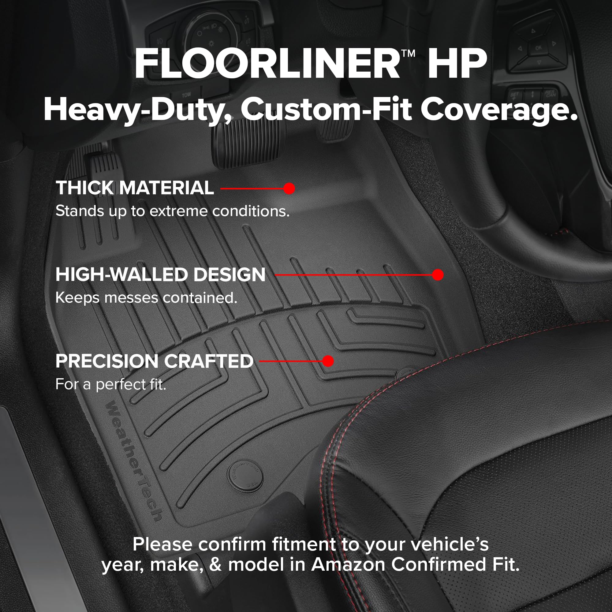 WeatherTech FloorLiner HP Custom Fit Floor Mats for Lexus GX, 4Runner 1st & 2nd Row (464931IM-462862IM), Grey