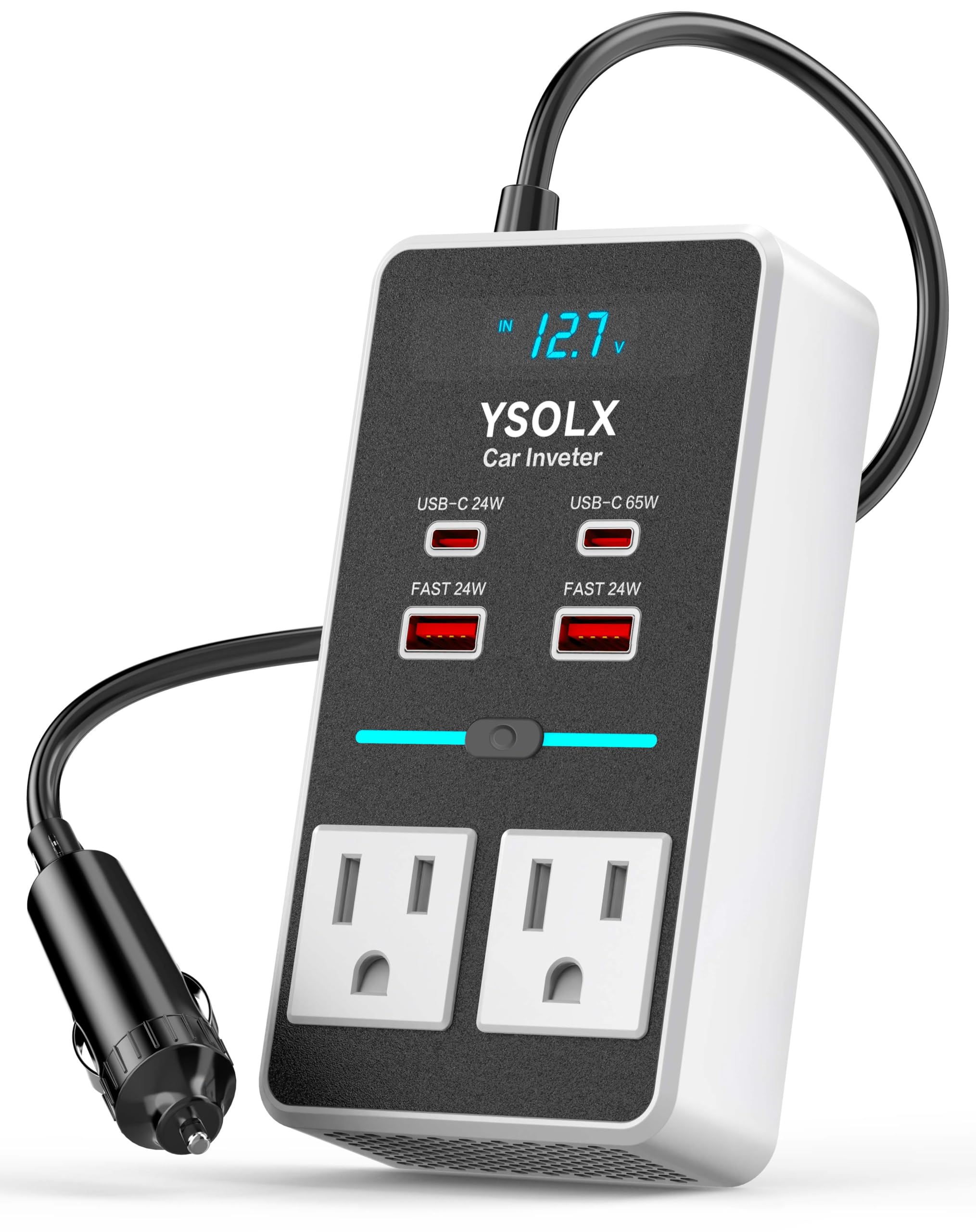 YSOLX 300W 12V-to-110V Car Power Inverter Adapter