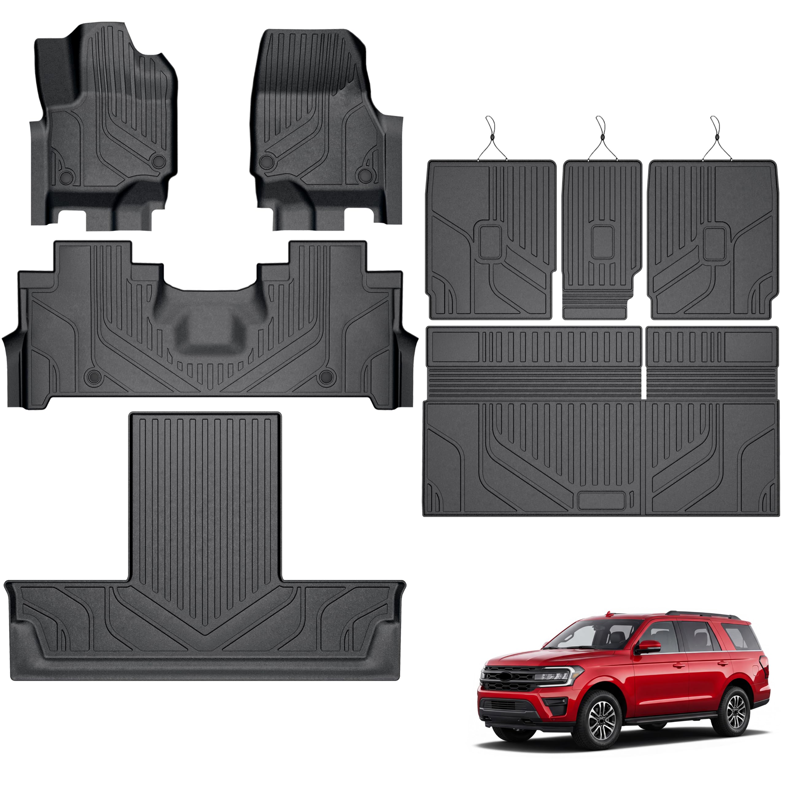 KARPAL 3-Row TPE Floor Mats & Cargo Liner Set for Ford
