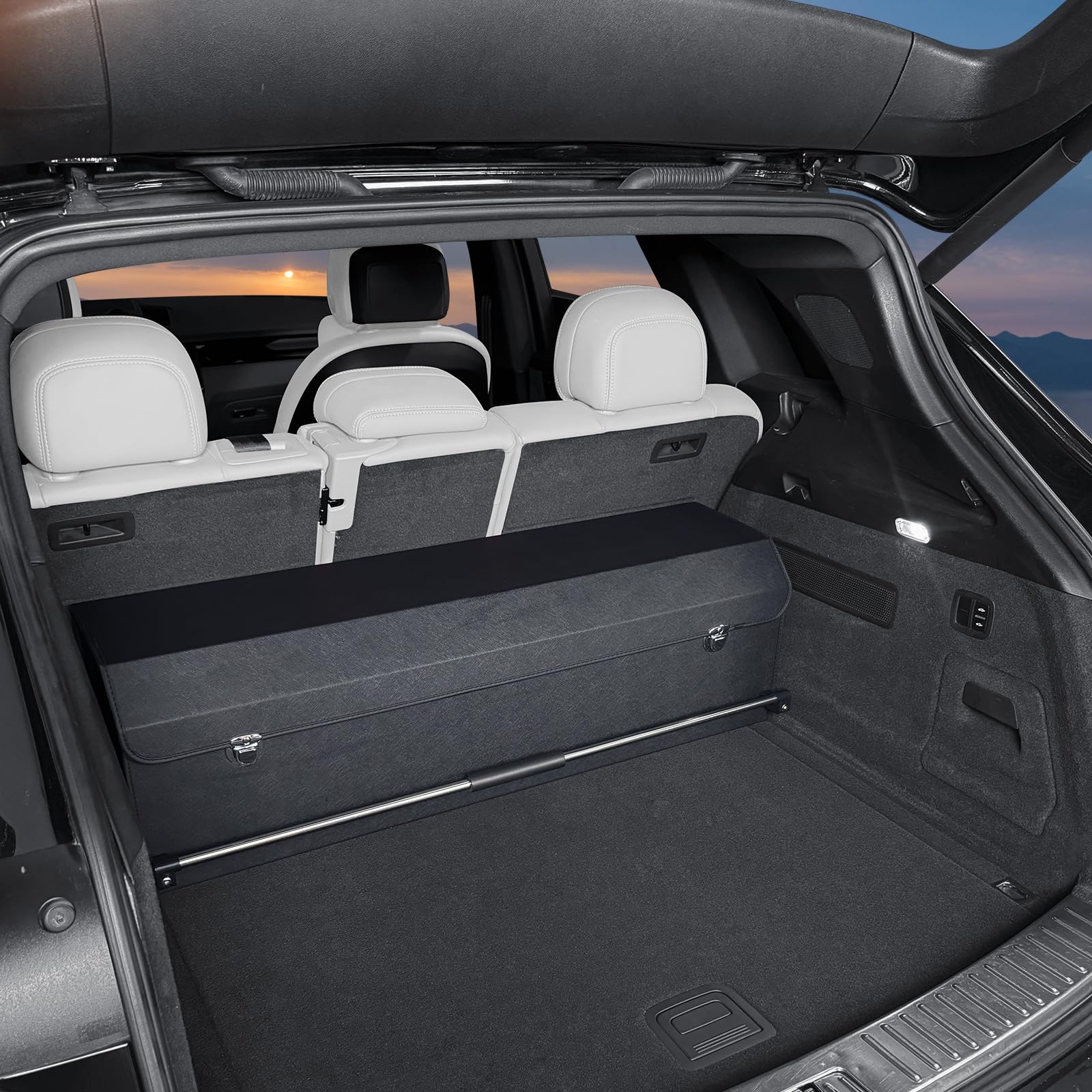 XCF Collapsible Leather Car Trunk Organizer with Lid