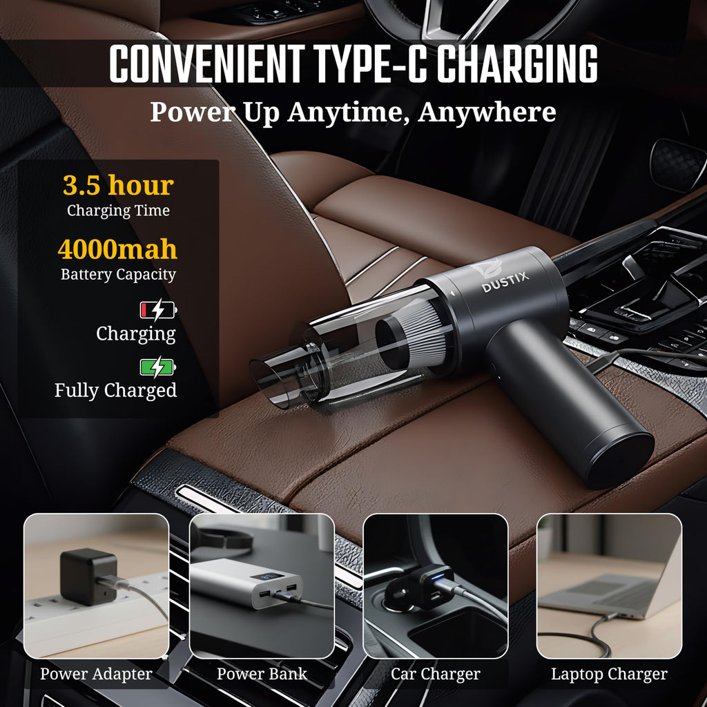 Cordless Handheld Car Vacuum & Multi-Function Air Blower