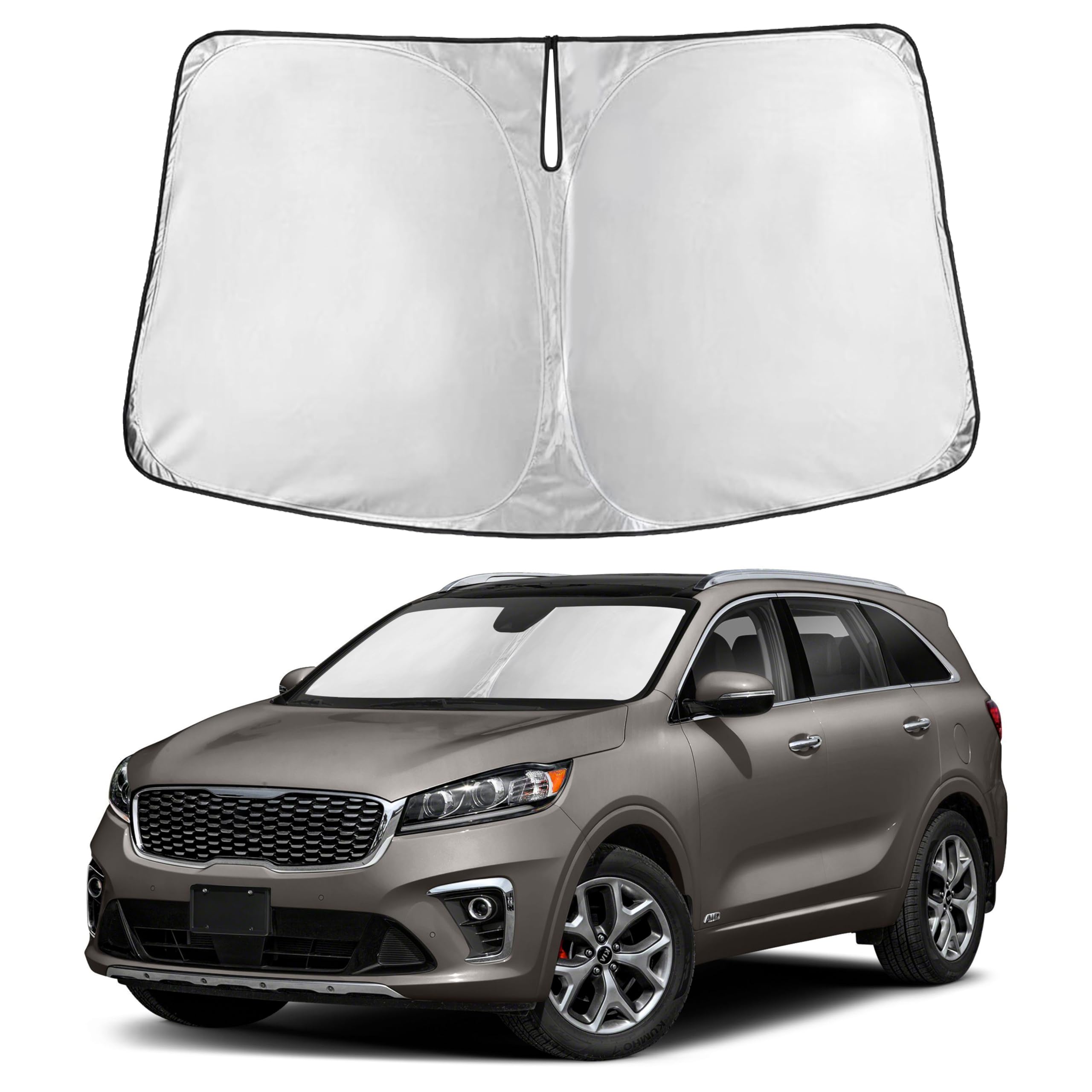 Autovir Windshield Sun Shade, Front car Window Shades Sun Visors