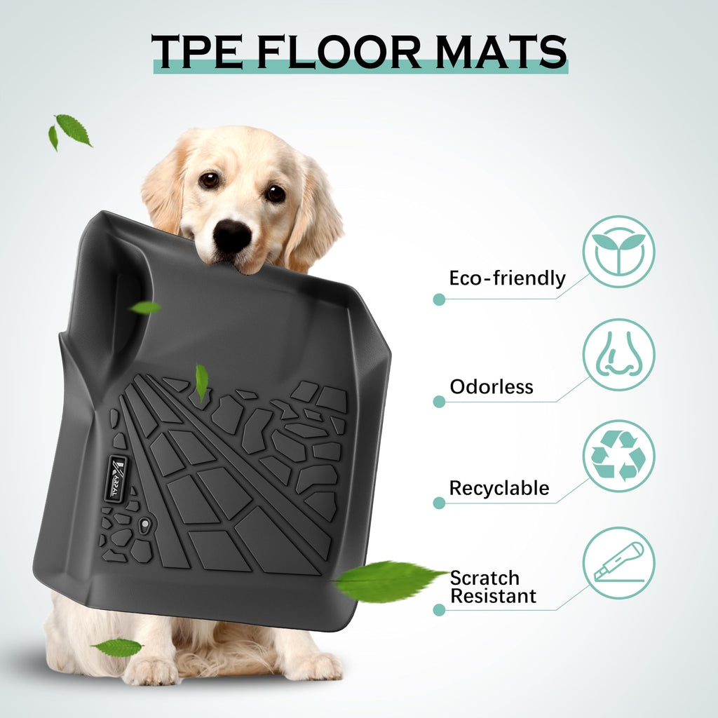 KARPAL Floor Mats for Ford, Custom Fit TPE All Weather Ford Accessories 1 st & 2 nd & 3 rd & Cargo Liner Backrest Mat Full Trunk Mat Set Floor Liner Car Mats