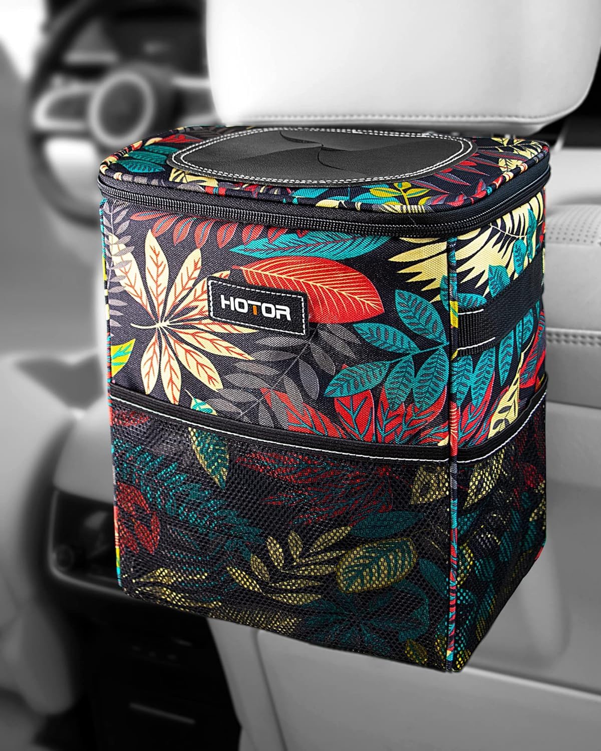 HOTOR Compact Waterproof Leak-Proof Car Trash Can