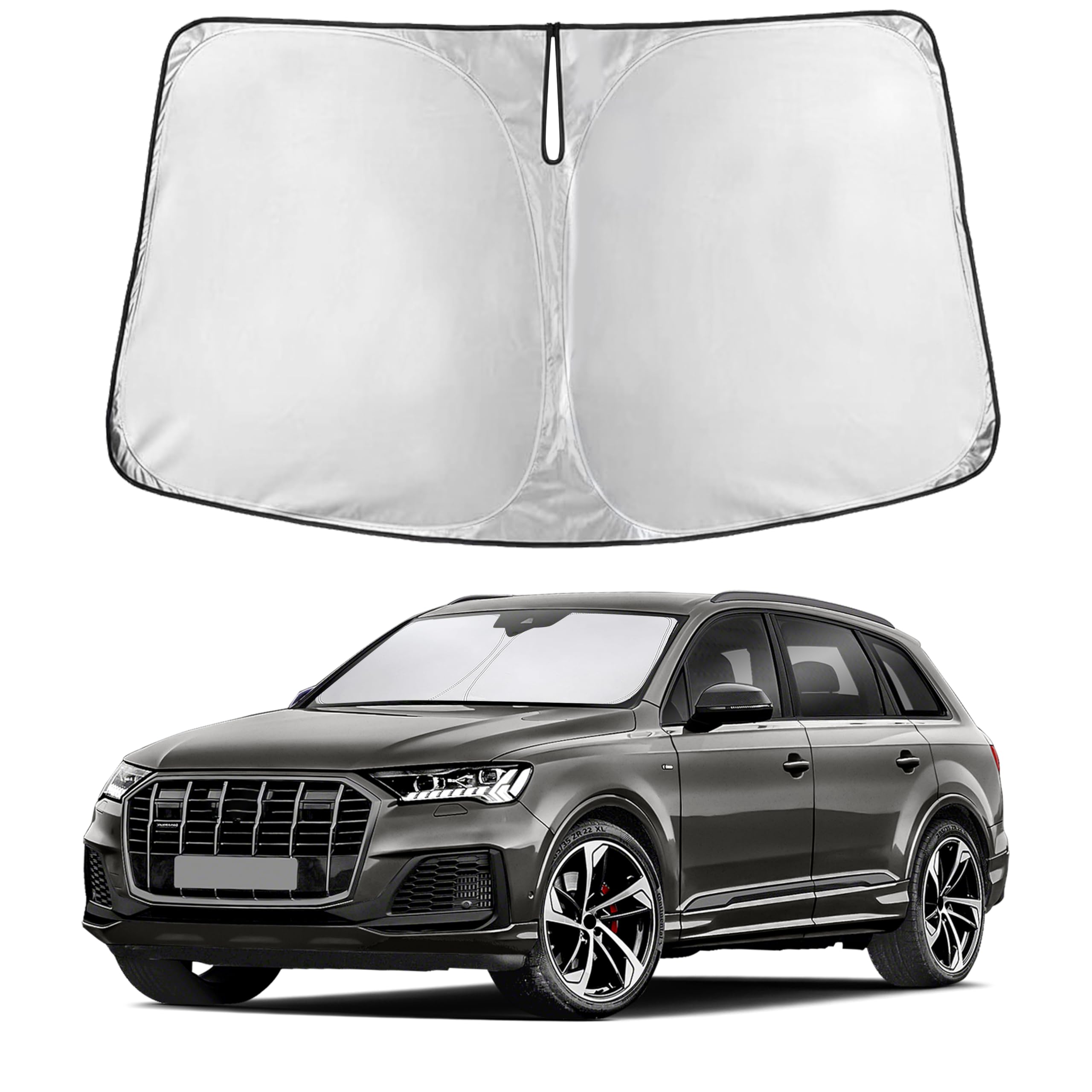 EcoNour RV Windshield Sunshade | Reflective RV Windshield Cover for UV Rays & Heat Protection, Keeps Your RV Motorhome Cool | Shades for RV Fits RVs, Trucks, Motorhomes, Buses | XXXXX-Large 102"x51"