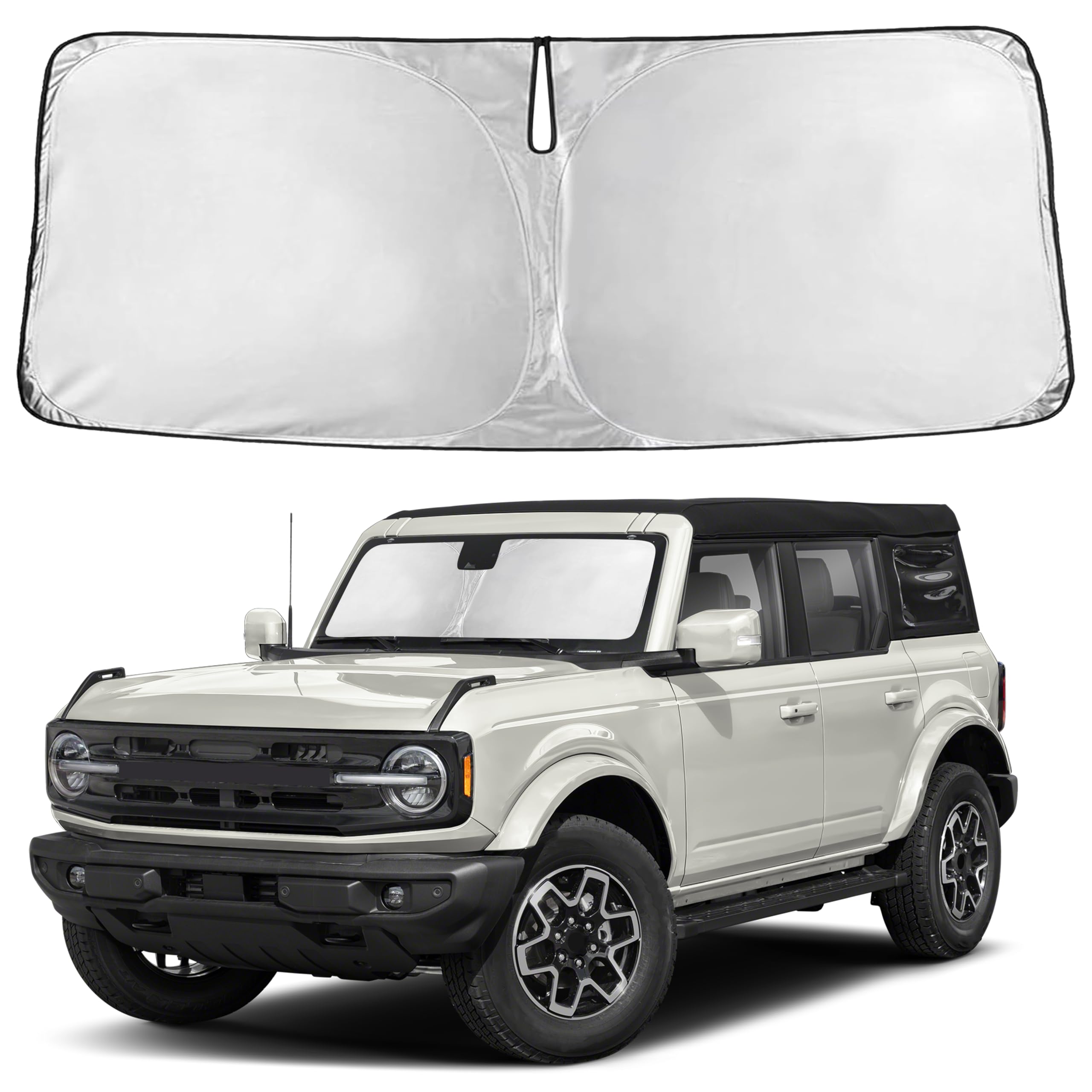 Autovir Windshield Sun Shade, Front car Window Shades Sun Visors