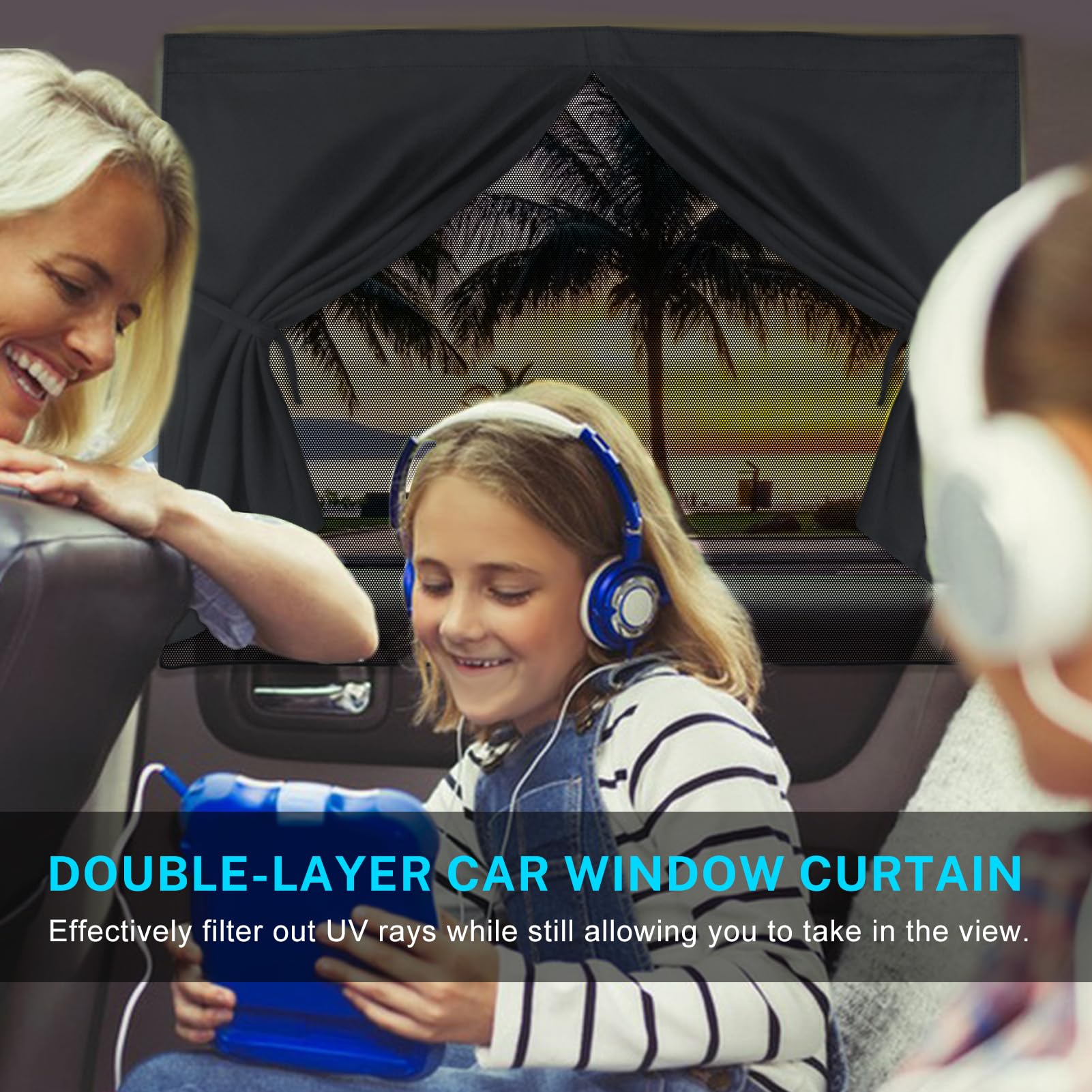 DIZA100 Car Window Shade for Baby, Magnetic Sun Shade for Side Windows with Cute Patterns, Full and Half Shade Options, UV Protection