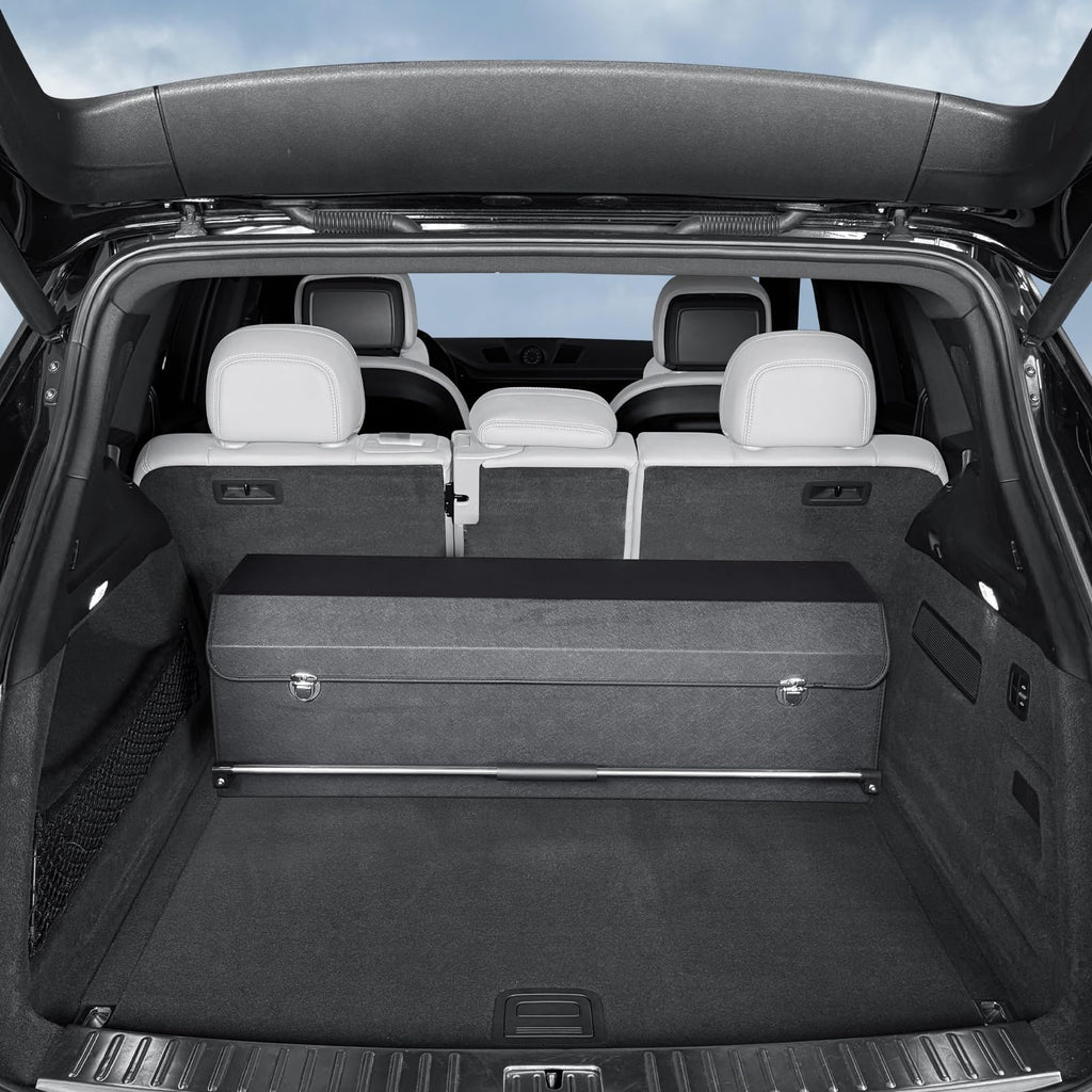 XCF Collapsible Leather Car Trunk Organizer with Lid