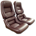 Mounted Leather Seat Covers - OE Spec - Claret - 2" Bolster - for 1980 C3 Corvette