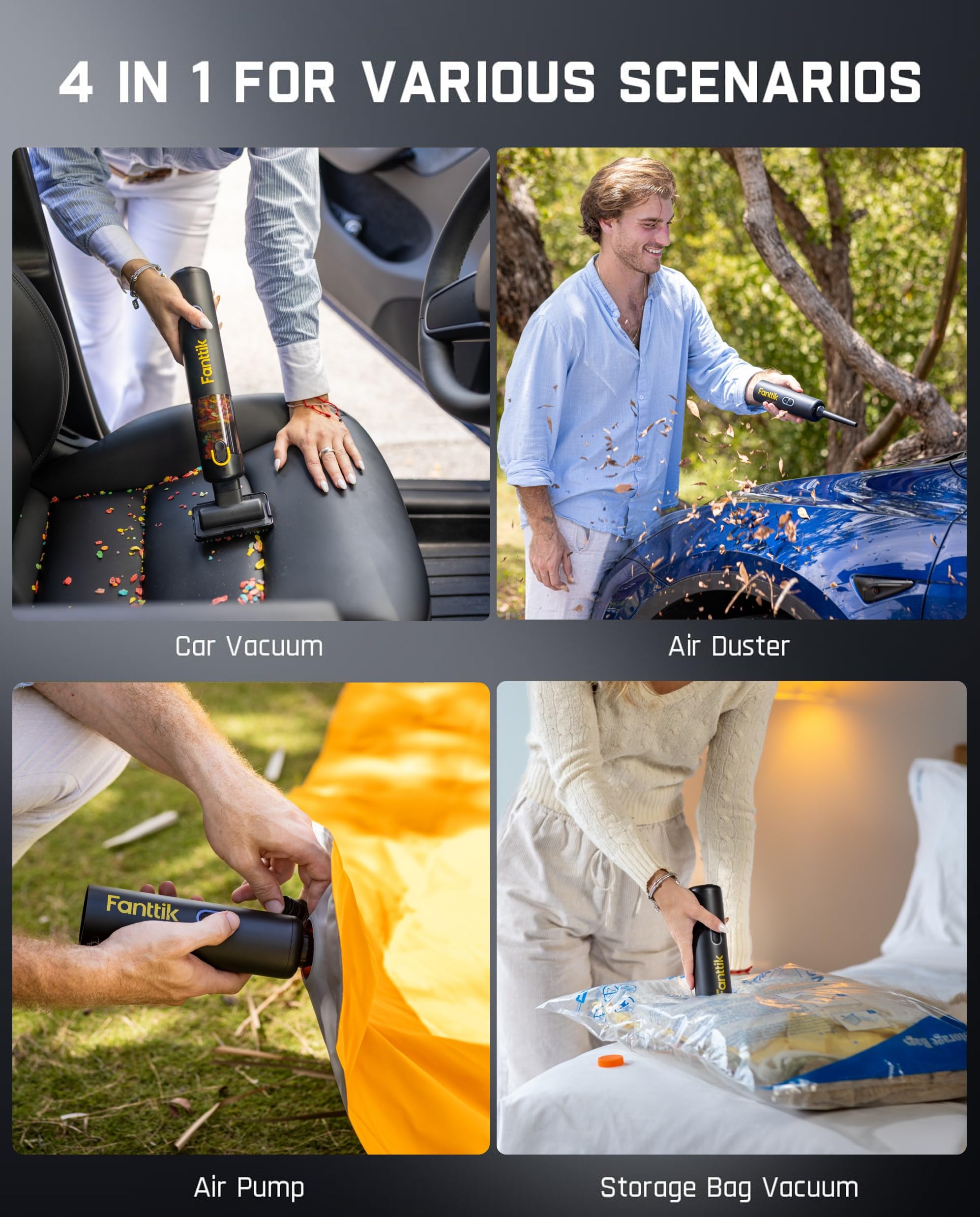 Fanttik Slim V8 APEX 4-in-1 Car Vacuum & Air Duster