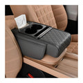 Zpana Car Center Console Armrest Pillow, Memory Foam Leather 4 in 1 Vehicle Arm Rest Cover with Tissue Box 2 Side Storage Bag Cup & Phone Holder, Auto Armrest Booster Cushion, Universal Fit