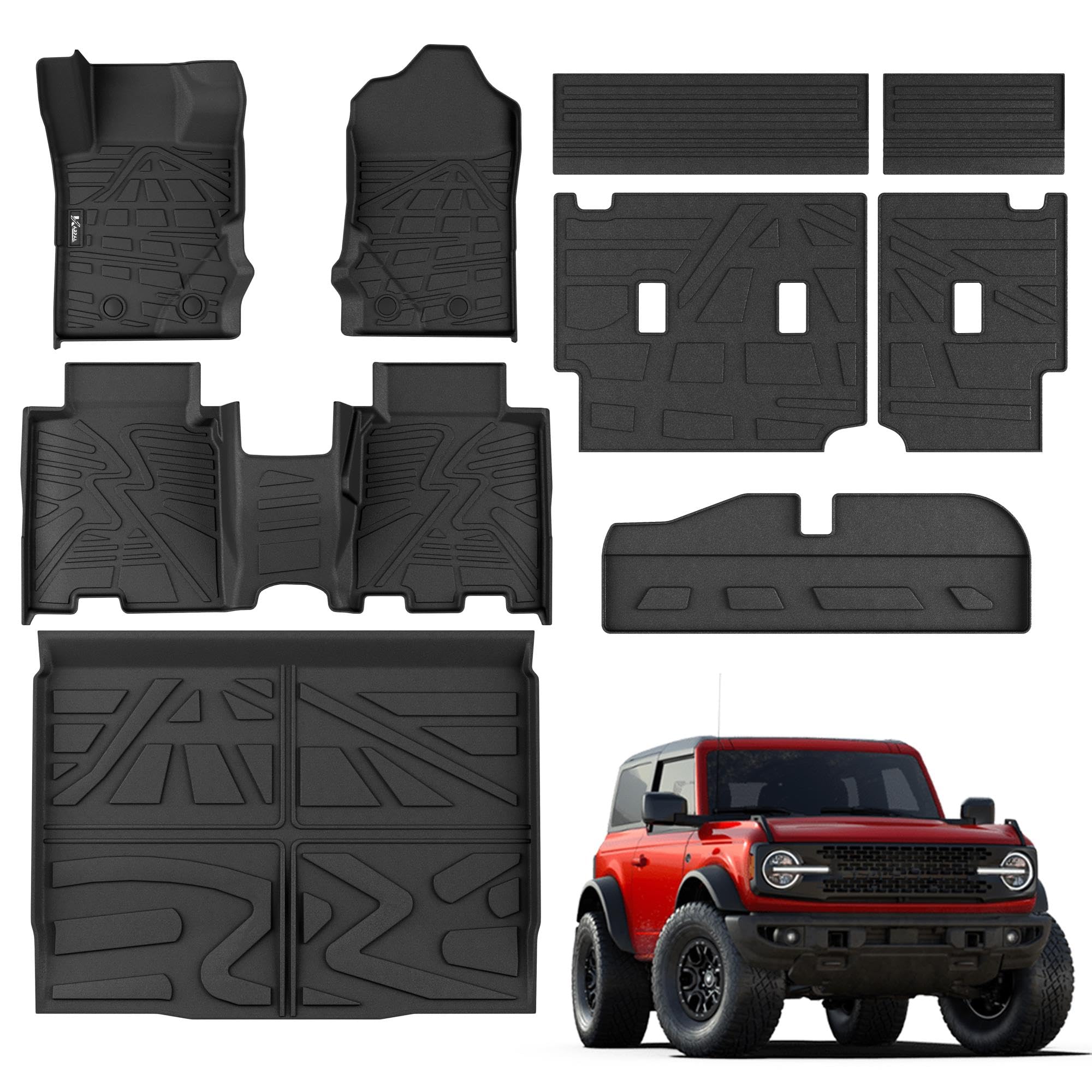 KARPAL 3-Row TPE Floor Mats & Cargo Liner Set for Ford