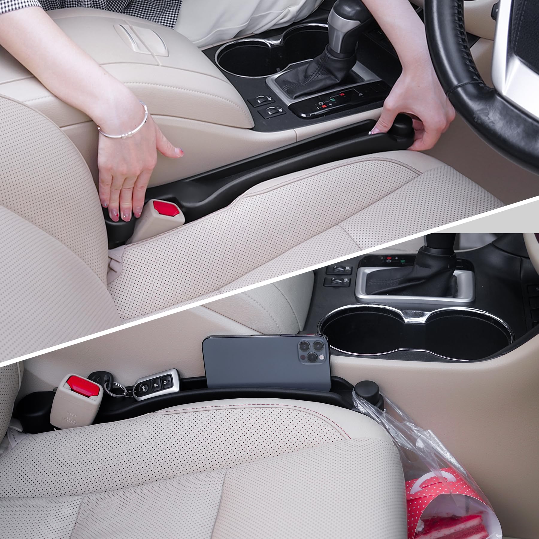Givifive 3-in-1 Car Seat Gap Filler & Organizer Set