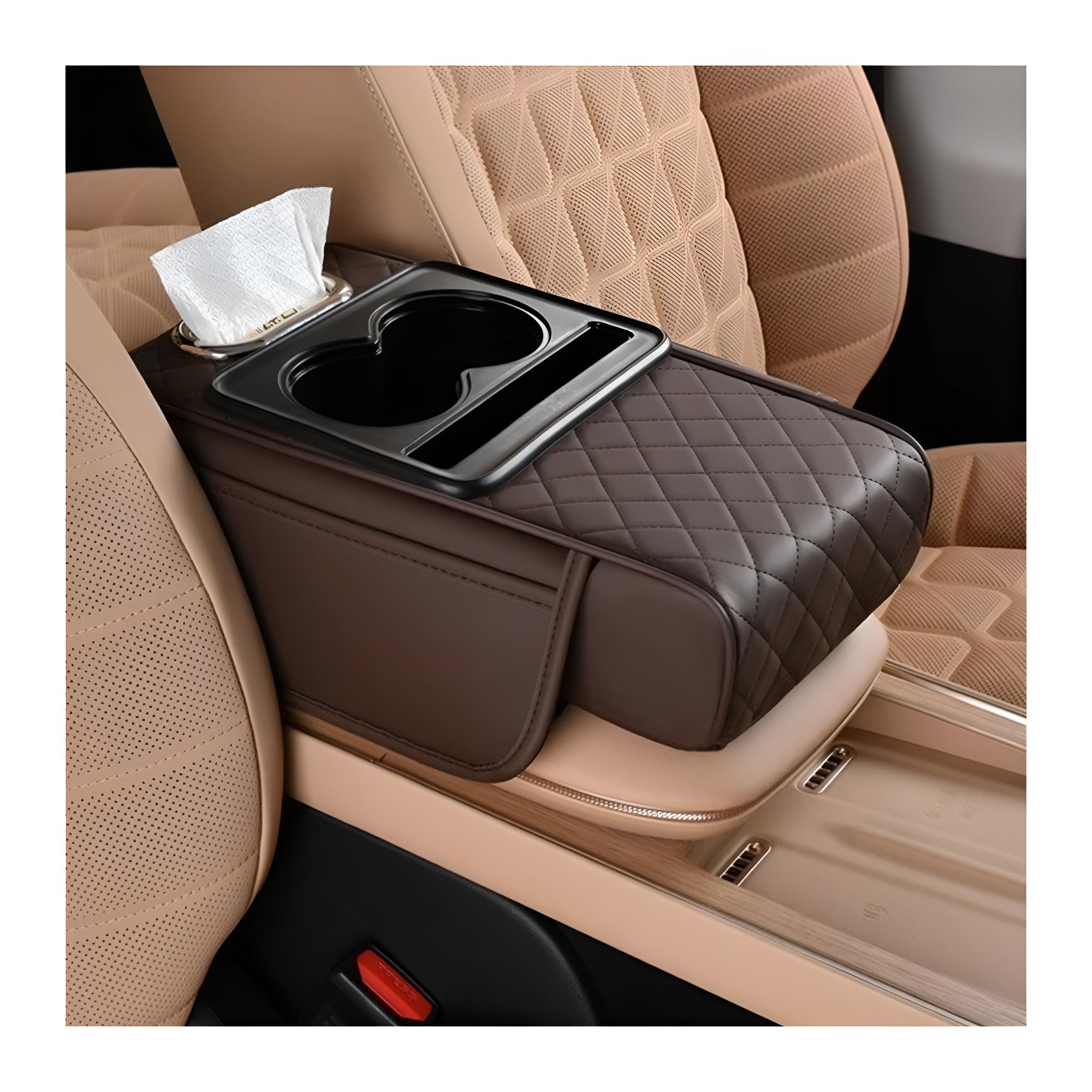 Zpana 4-in-1 Memory Foam Car Armrest Pillow & Organizer
