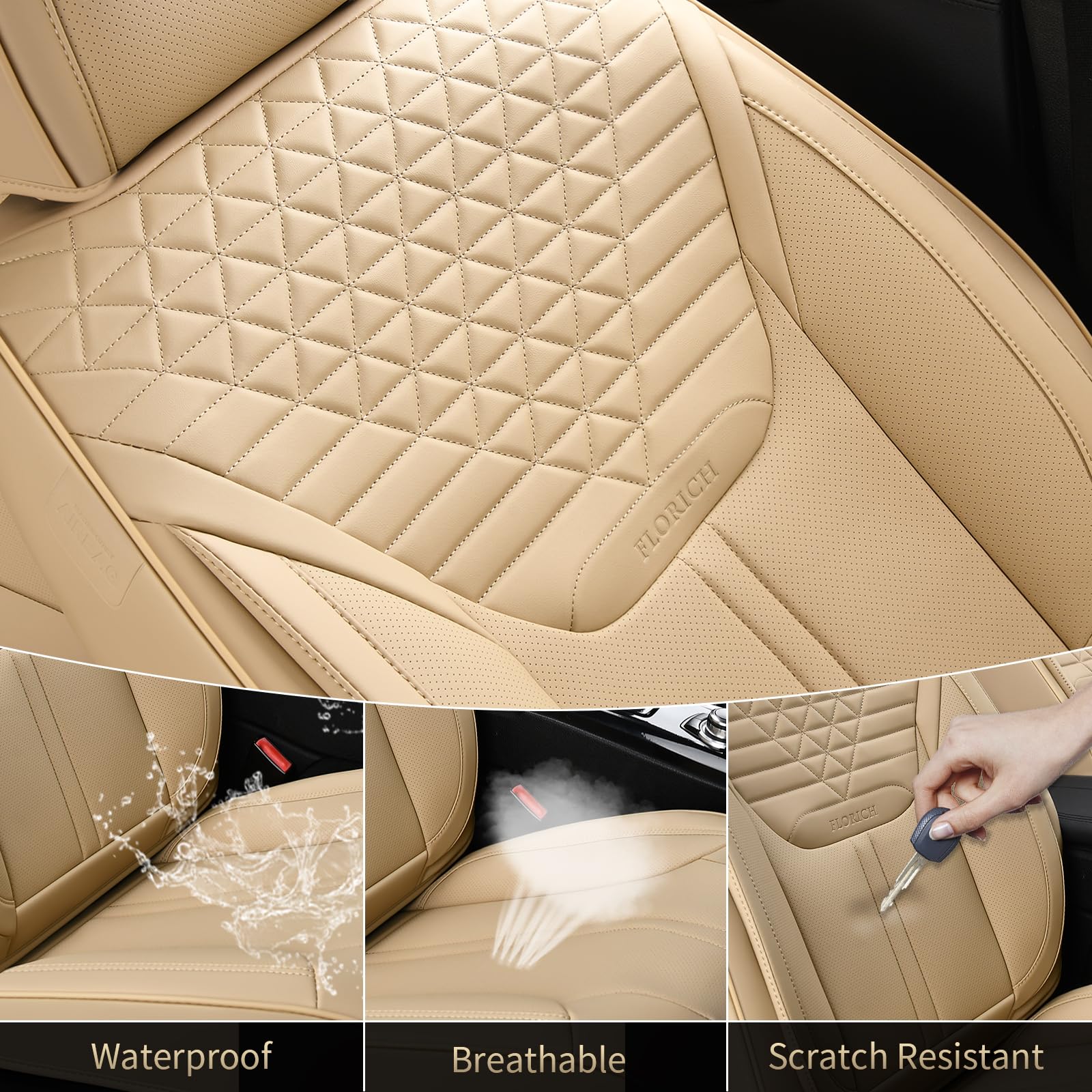 FLORICH Seat Covers, Leather Seat Covers, Luxury Car Seat Covers