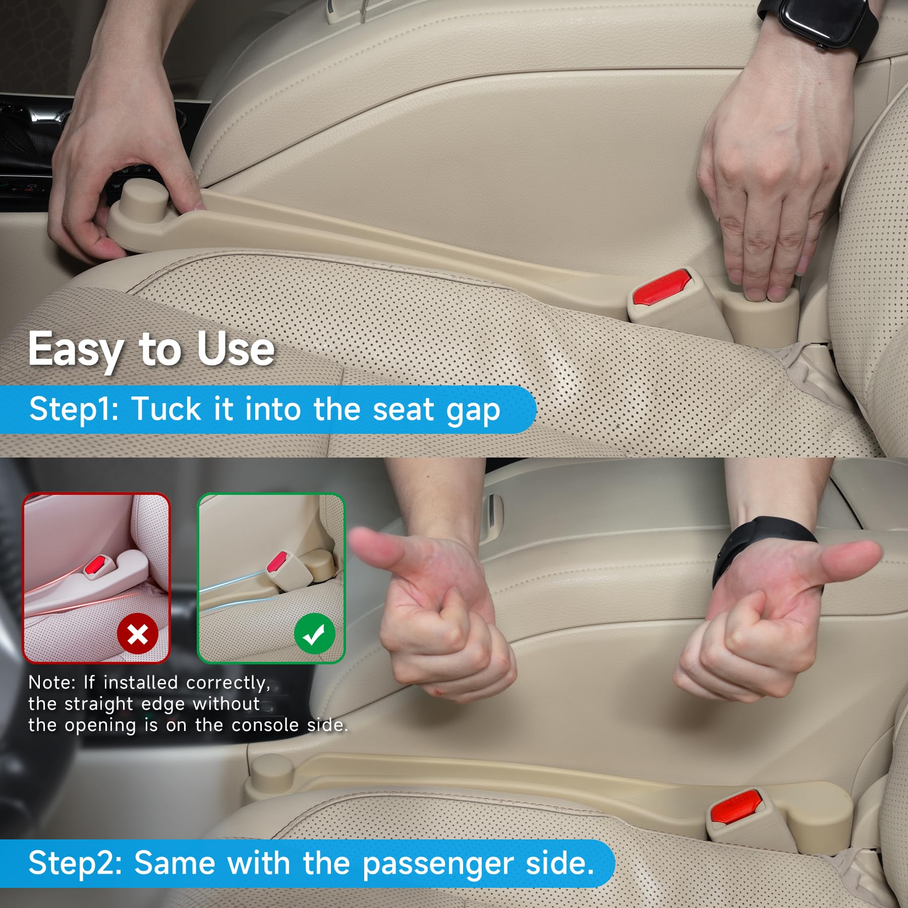 Givifive 3-in-1 Car Seat Gap Filler & Organizer Set