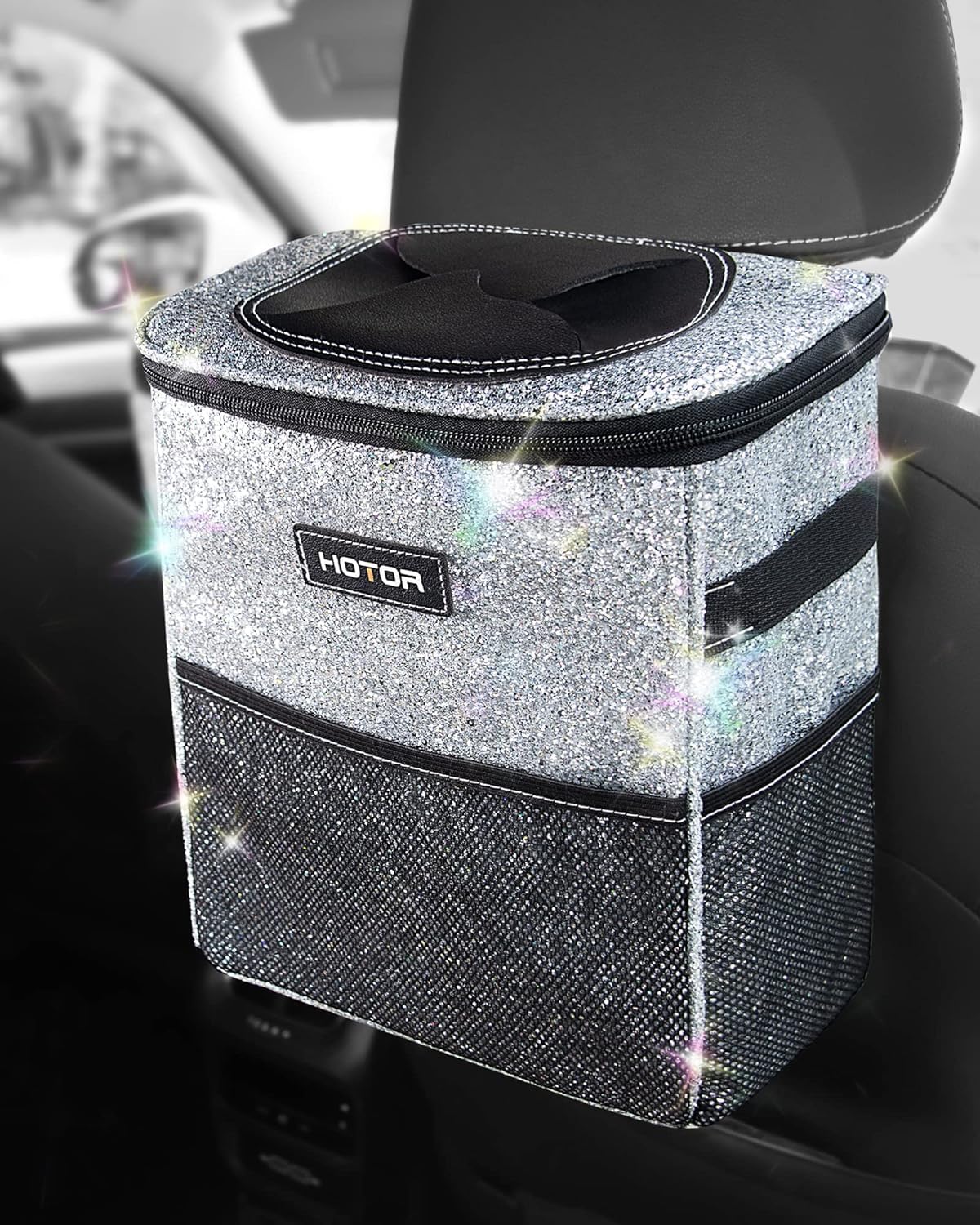 HOTOR Compact Waterproof Leak-Proof Car Trash Can