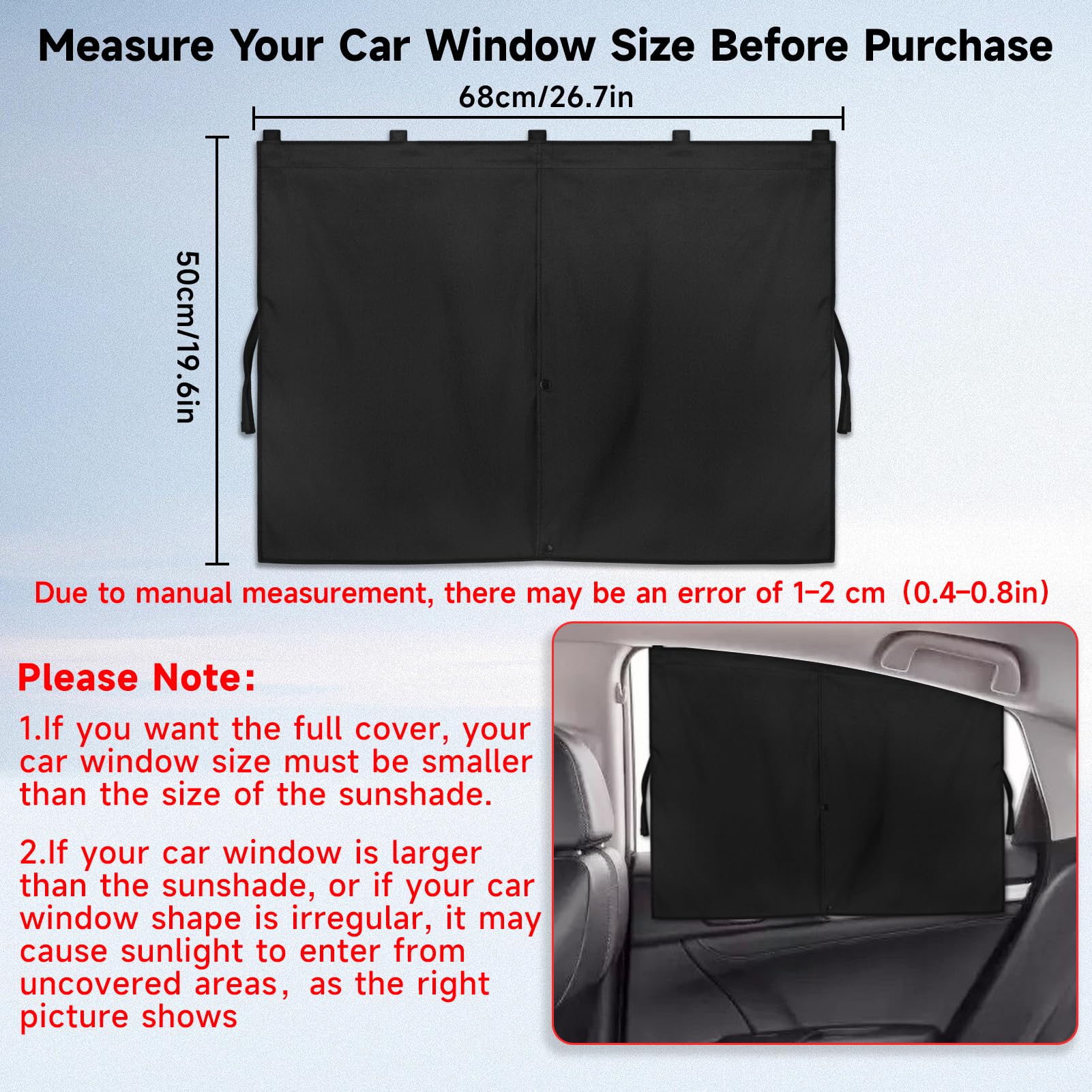 DIZA100 Car Window Shade for Baby, Magnetic Sun Shade for Side Windows with Cute Patterns, Full and Half Shade Options, UV Protection
