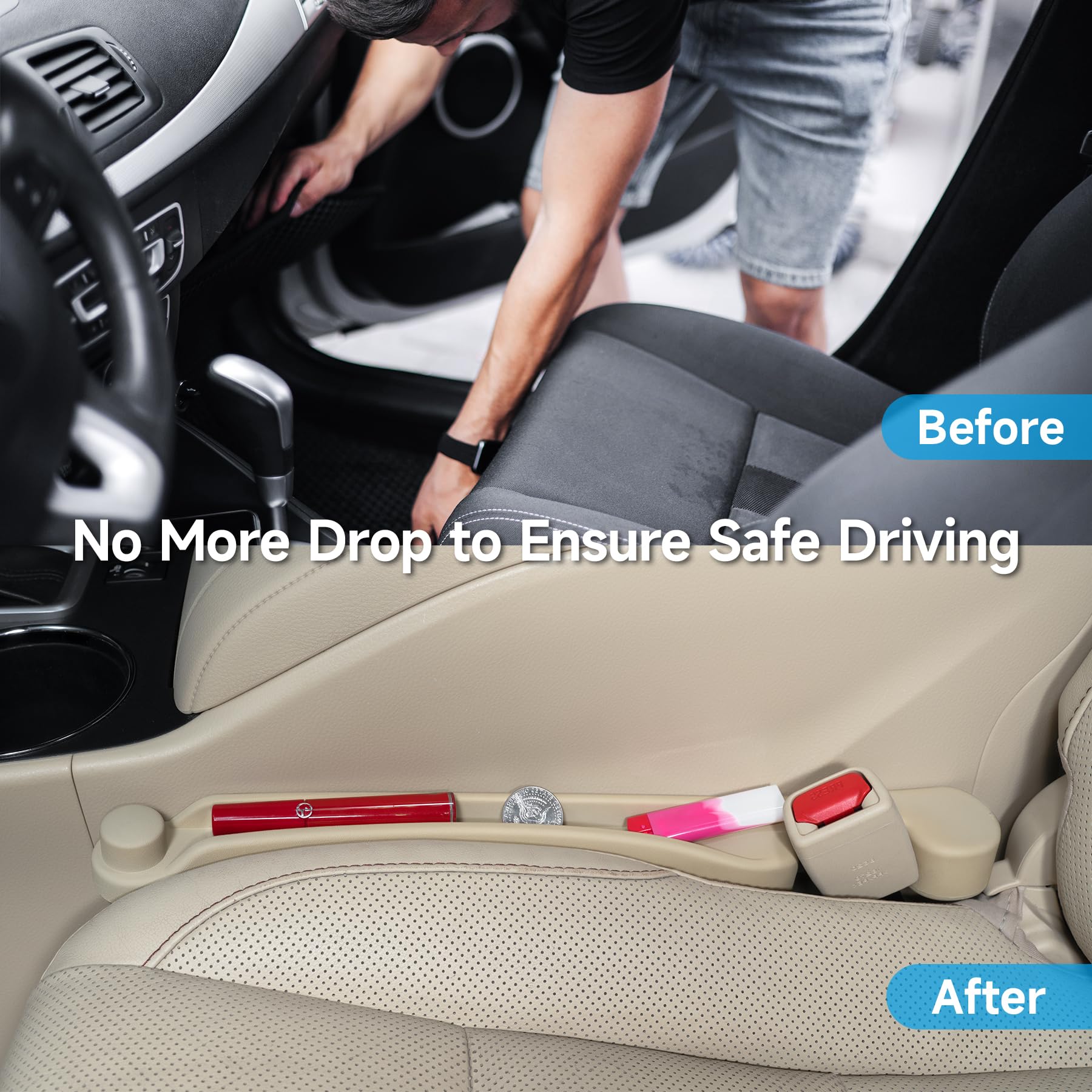 Givifive 3-in-1 Car Seat Gap Filler & Organizer Set