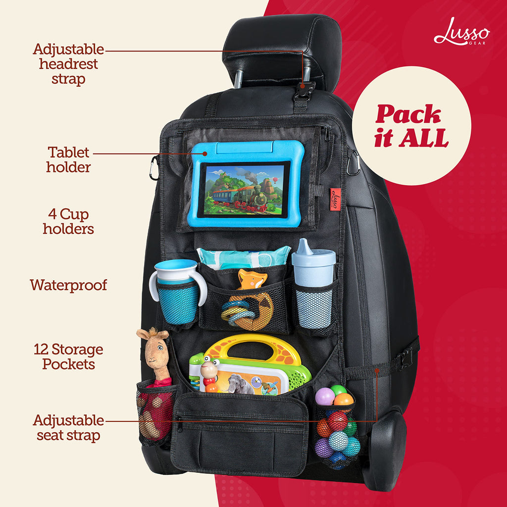Lusso Gear Backseat Car Organizer with Storage Pockets