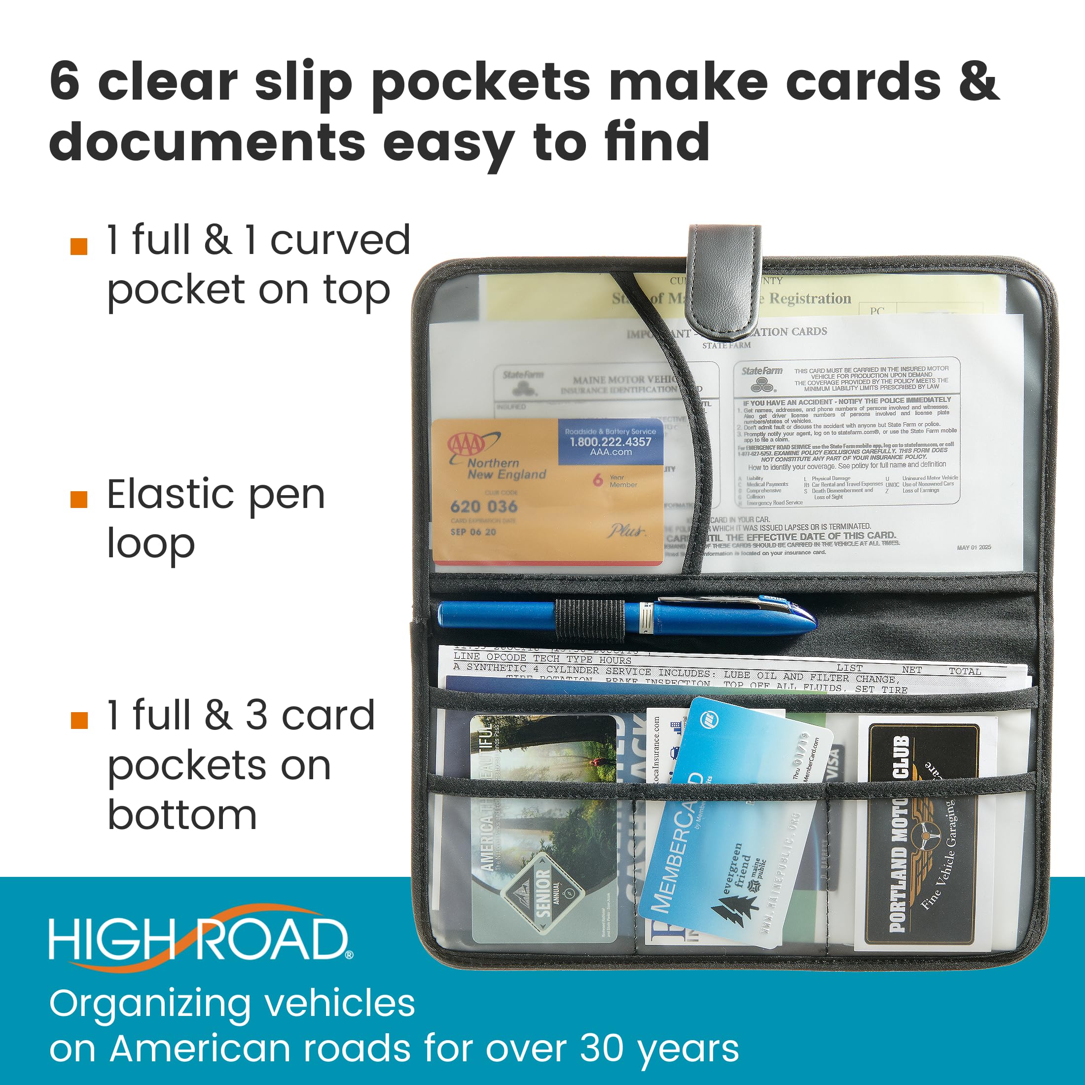 High Road Car Visor Organizer for Registration & Insurance